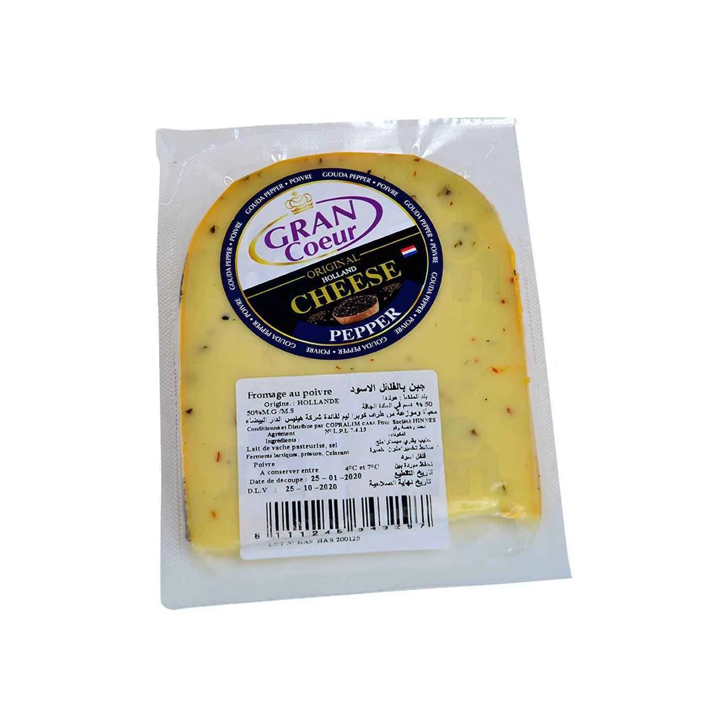 Fromage gouda au poivre 265g - GRAN CŒUR