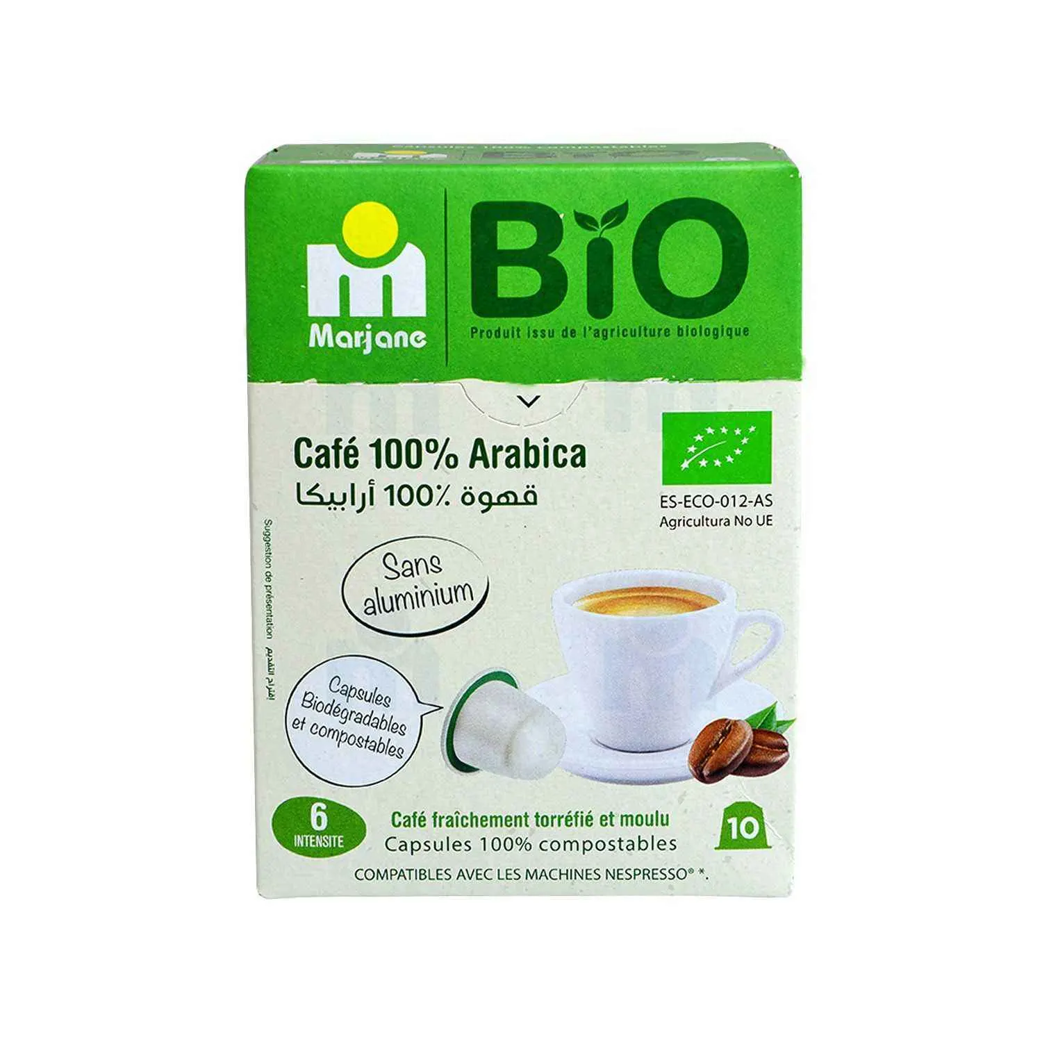 Capsules de café n°6 bio 100% arabica x10pcs - MARJANE