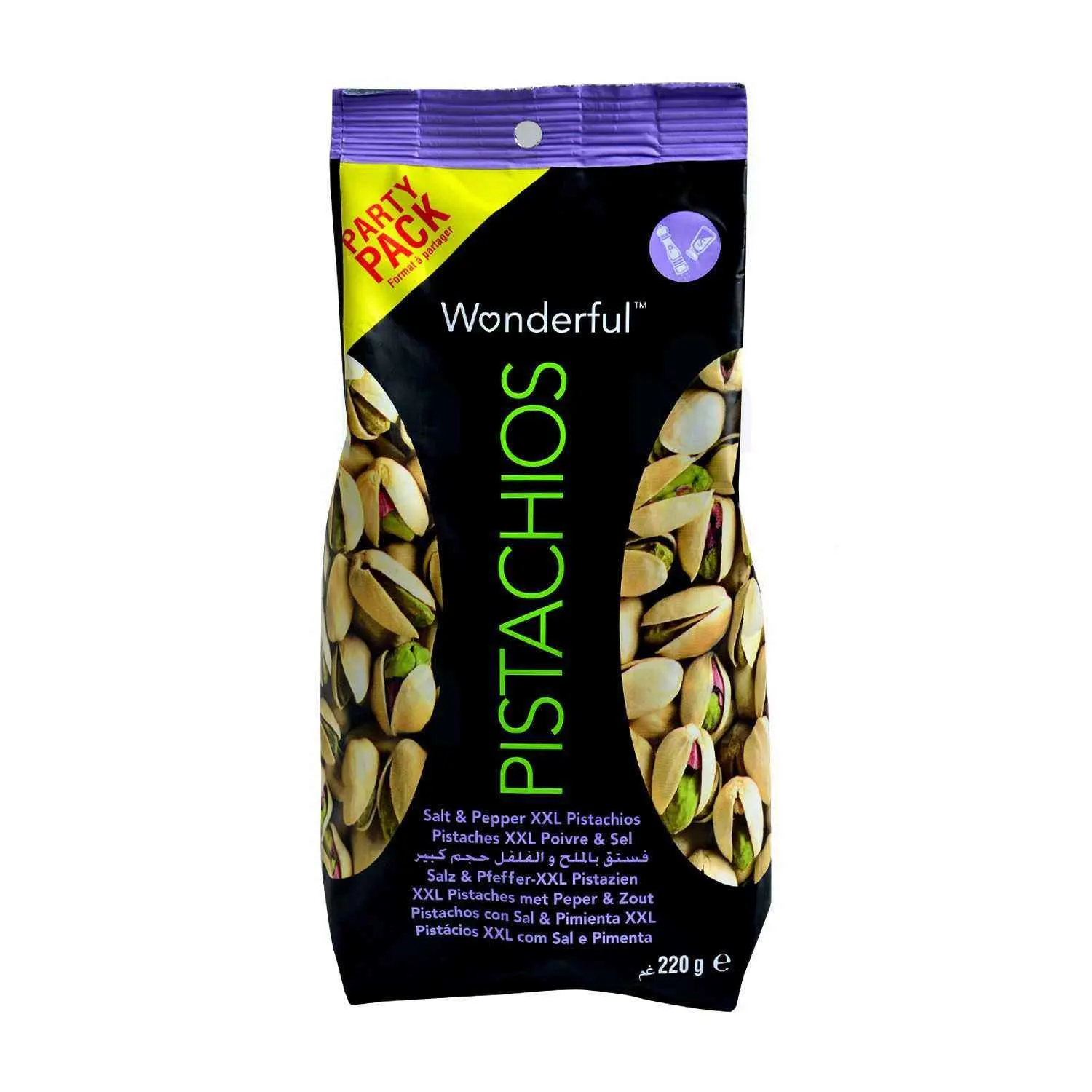 Pistaches grillées au poivre et sel 220g - WONDERFULL