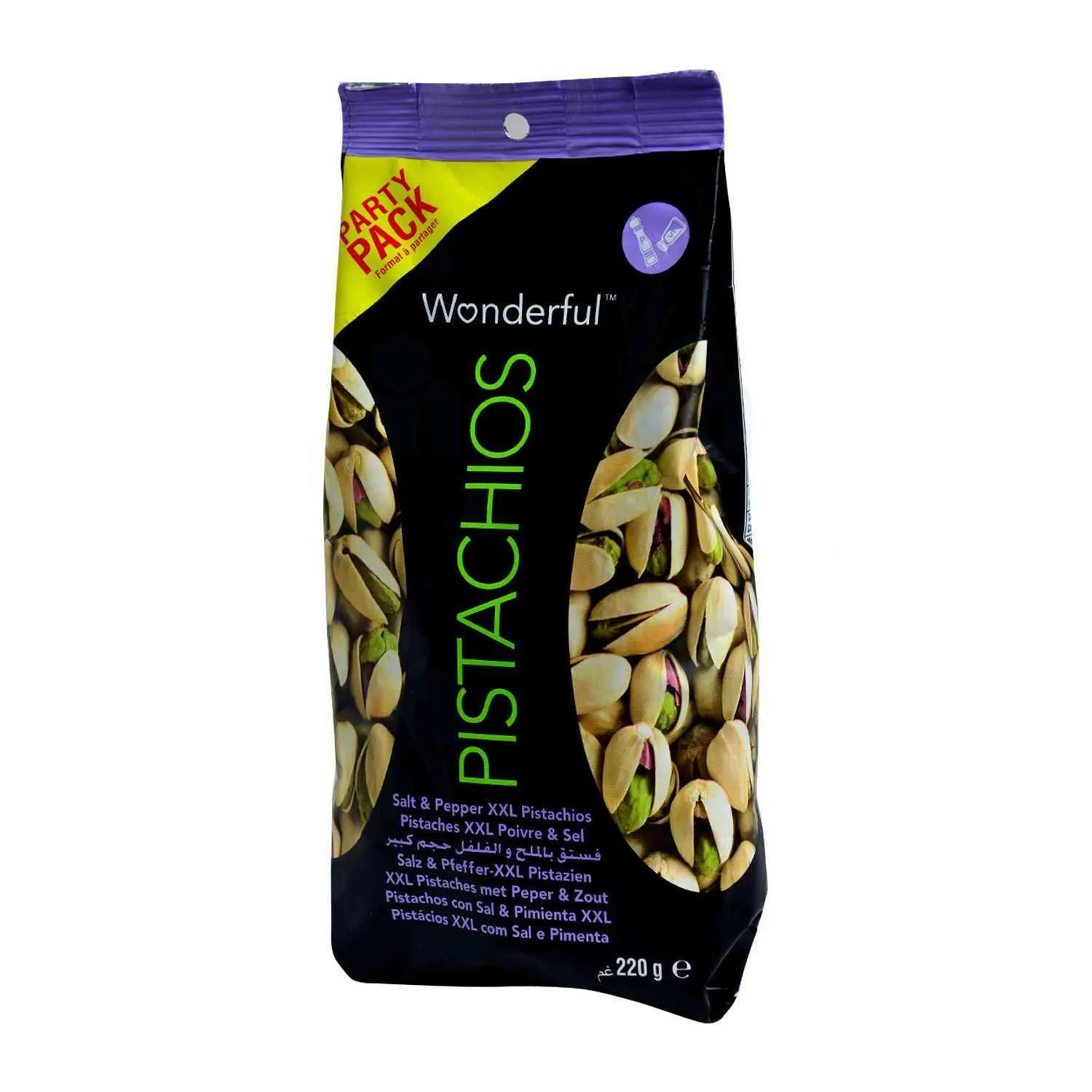Pistaches grillées au poivre et sel 220g - WONDERFULL - vue 3
