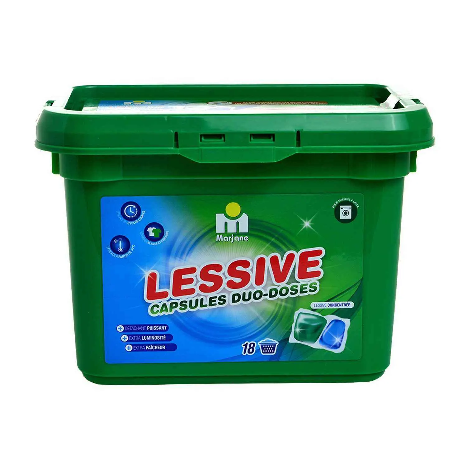 Lessive capsules duo-doses x18 - MARJANE