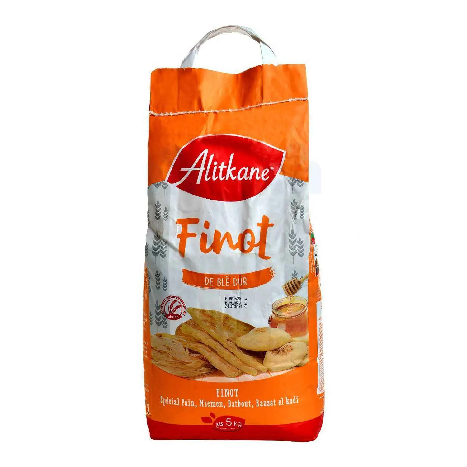 Farine finot de blé dur 5Kg - ALITKANE