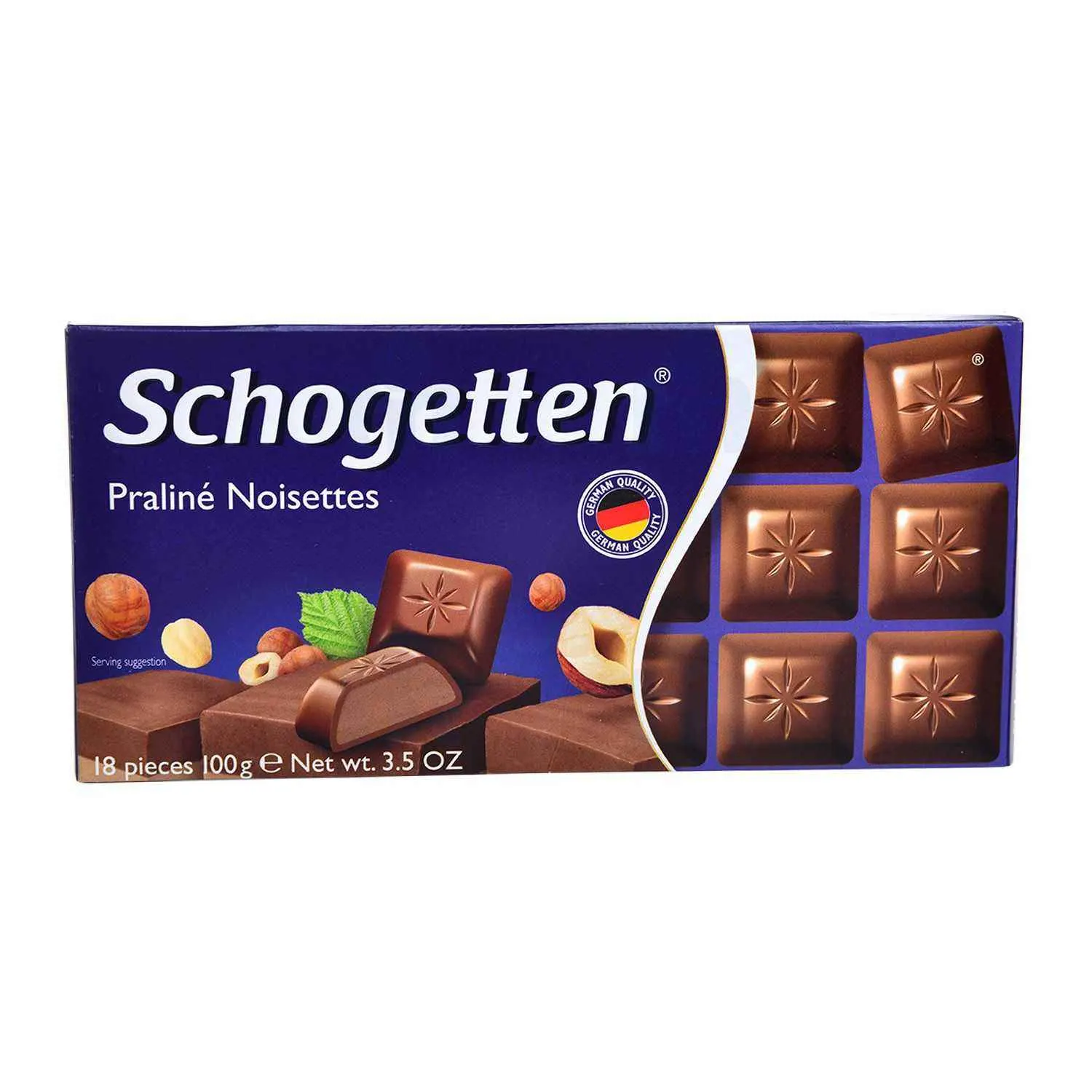 Chocolat praliné noisettes 100g - SCHOGETTEN