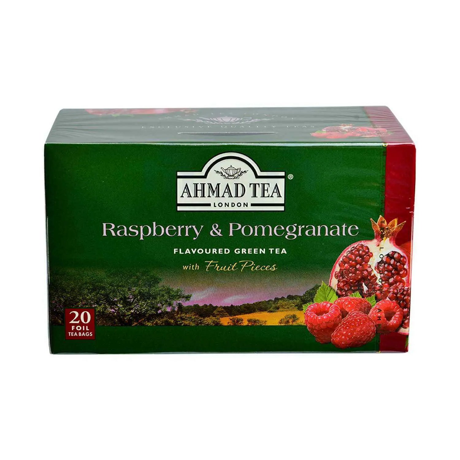 Thé vert aromatisé à la framboise et à la grenade x20 sachets 40g - AHMAD TEA