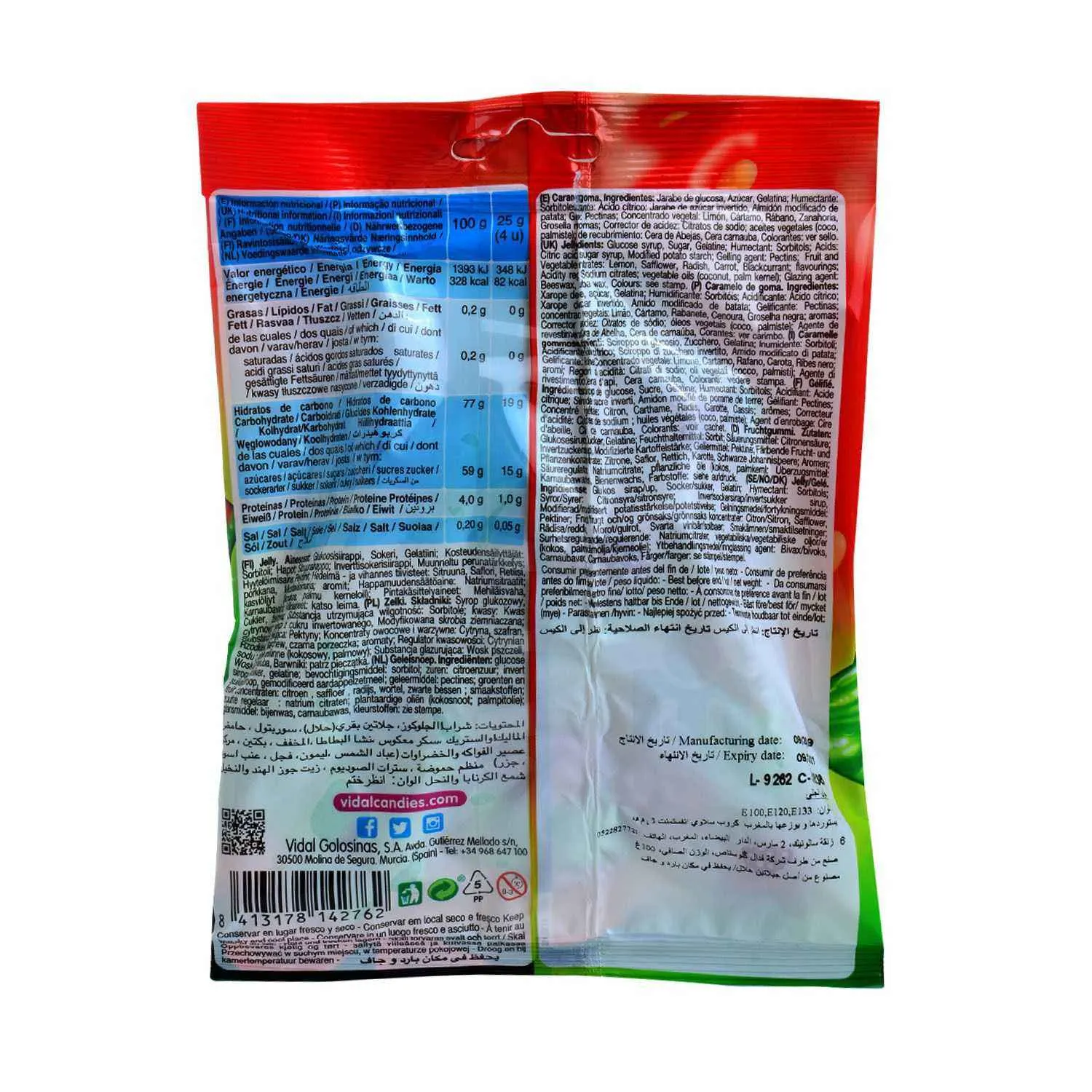 Gommes fraises Relle Nollas 100g - Vidal - vue 2