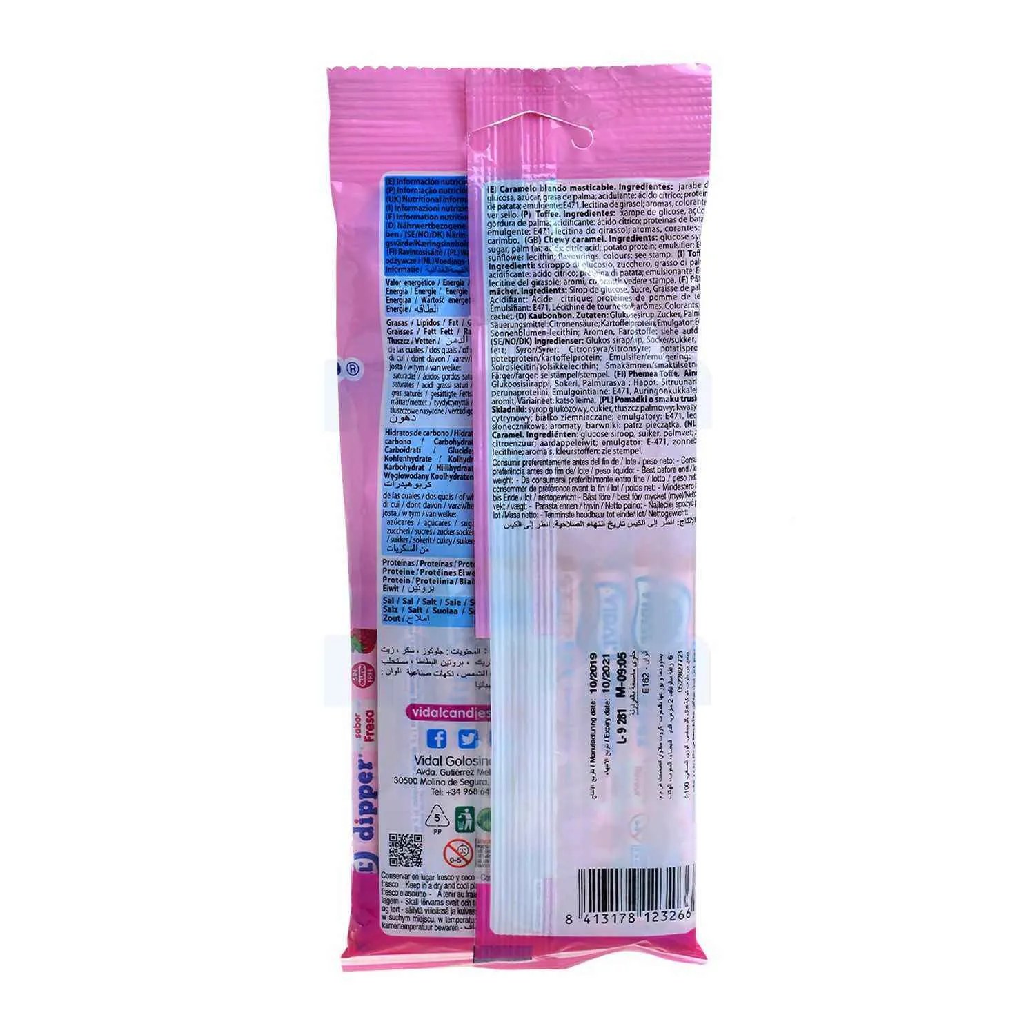 Pâte à mâcher saveur fraîse Dipper 100g - VIDAL - vue 2
