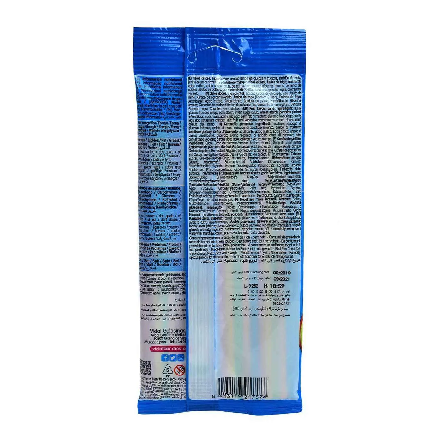Gommes RAINBOW acidulées 100g - VIDAL - vue 2