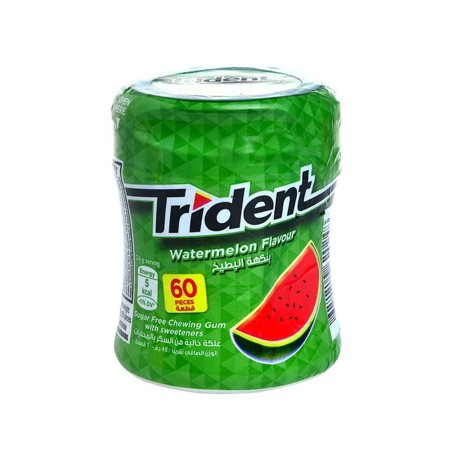 Chewing-gum sans sucres pastèque x60 - TRIDENT