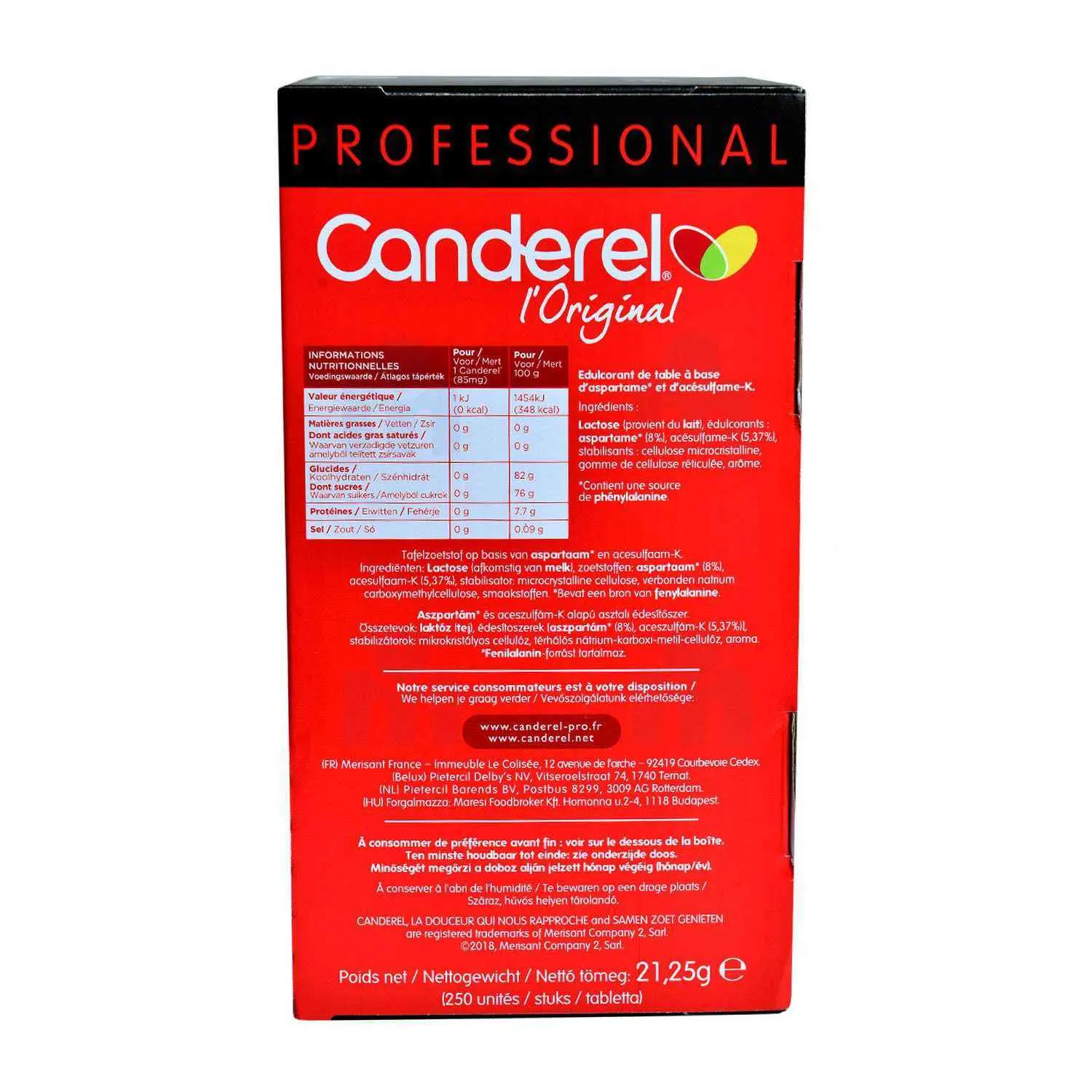 Edulcorant de table 250 comprimés 21,25g - CANDEREL - vue 2