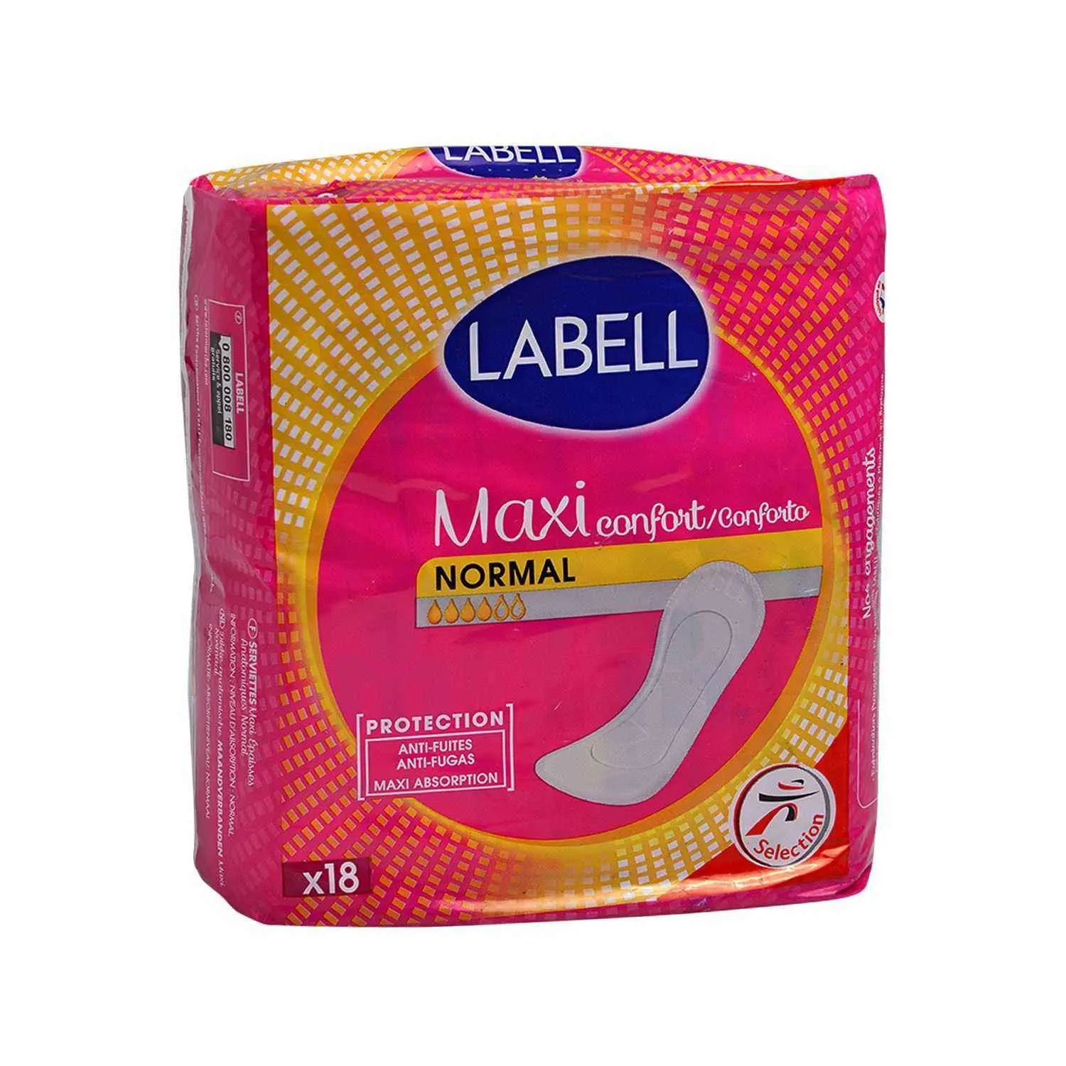 Intermarché - Serviettes hygiéniques maxi confort normal x18 - LABELL