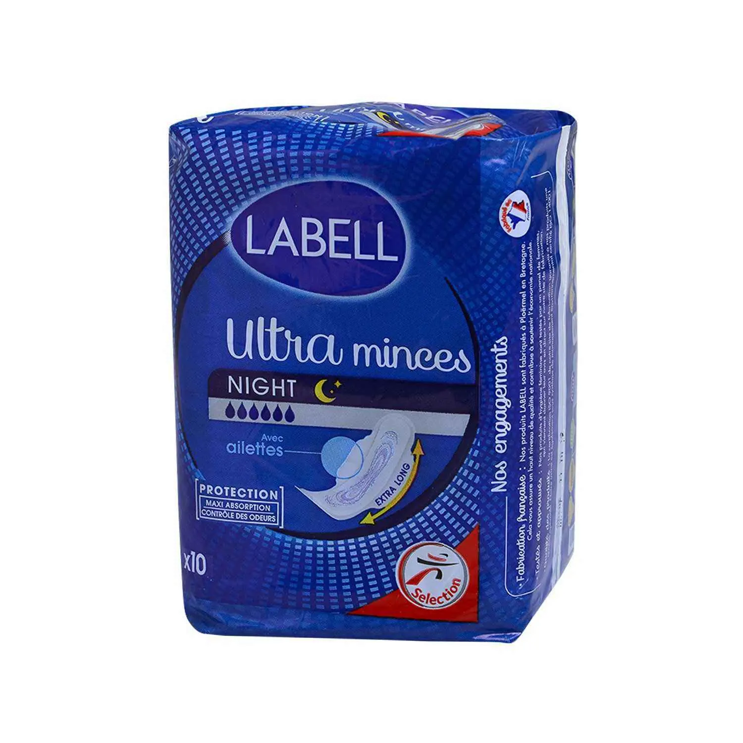 Intermarché - Serviettes ultra minces nuit avec ailettes x10 - LABELL