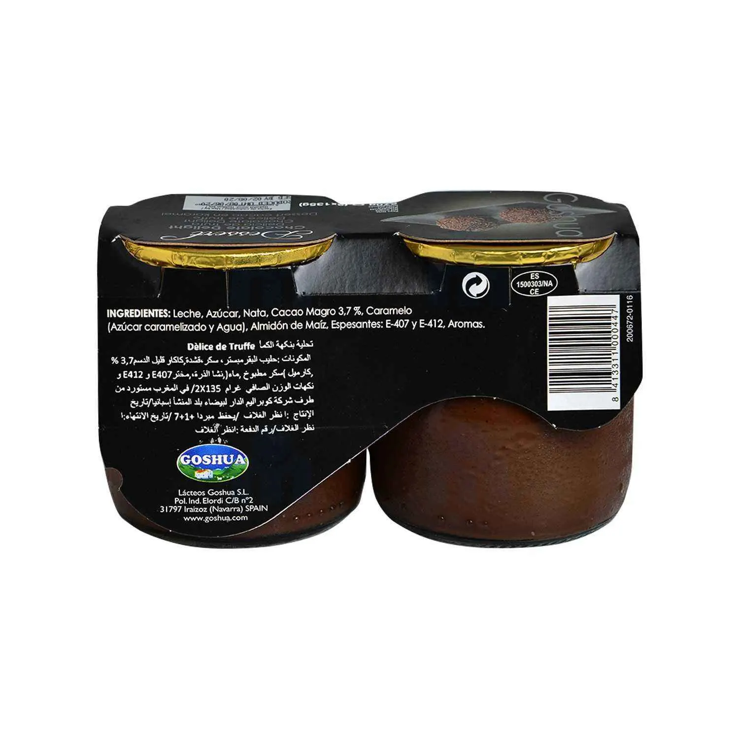 Délice de truffes au chocolat 2x135g - GOSHUA