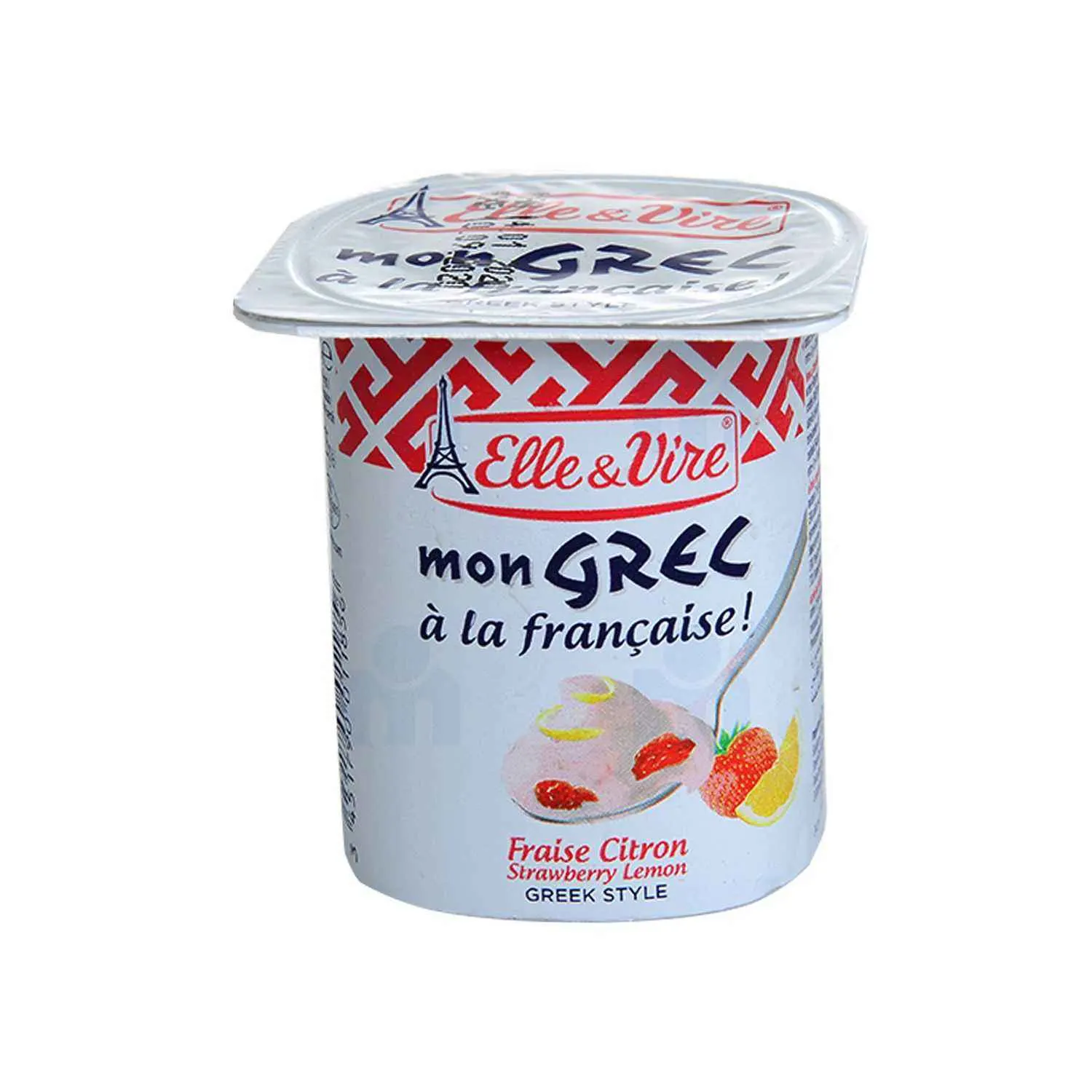 Dessert lacté fraise et citron à la française Mon Grec 125g - ELLE & VIRE
