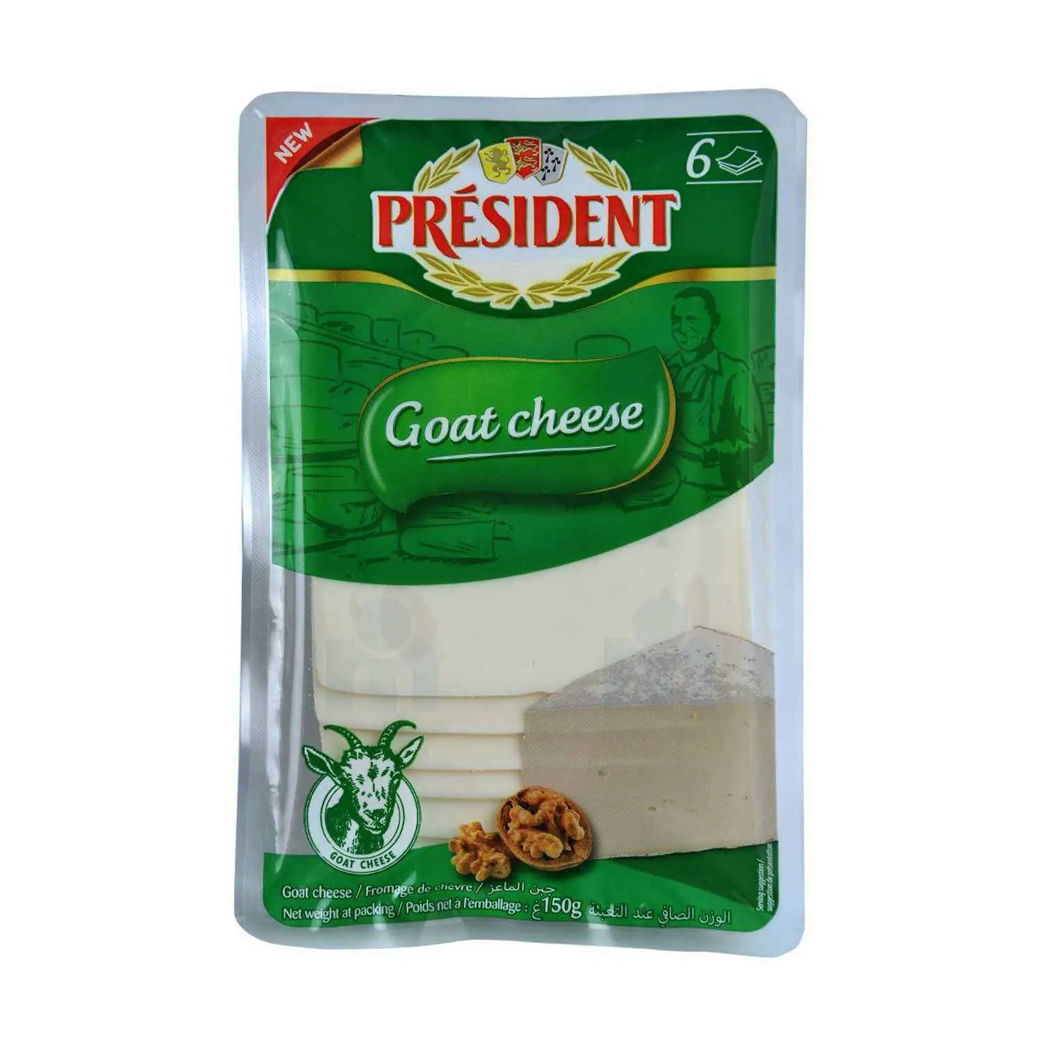 Fromage goat cheese x6 tranches 150g - PRÉSIDENT