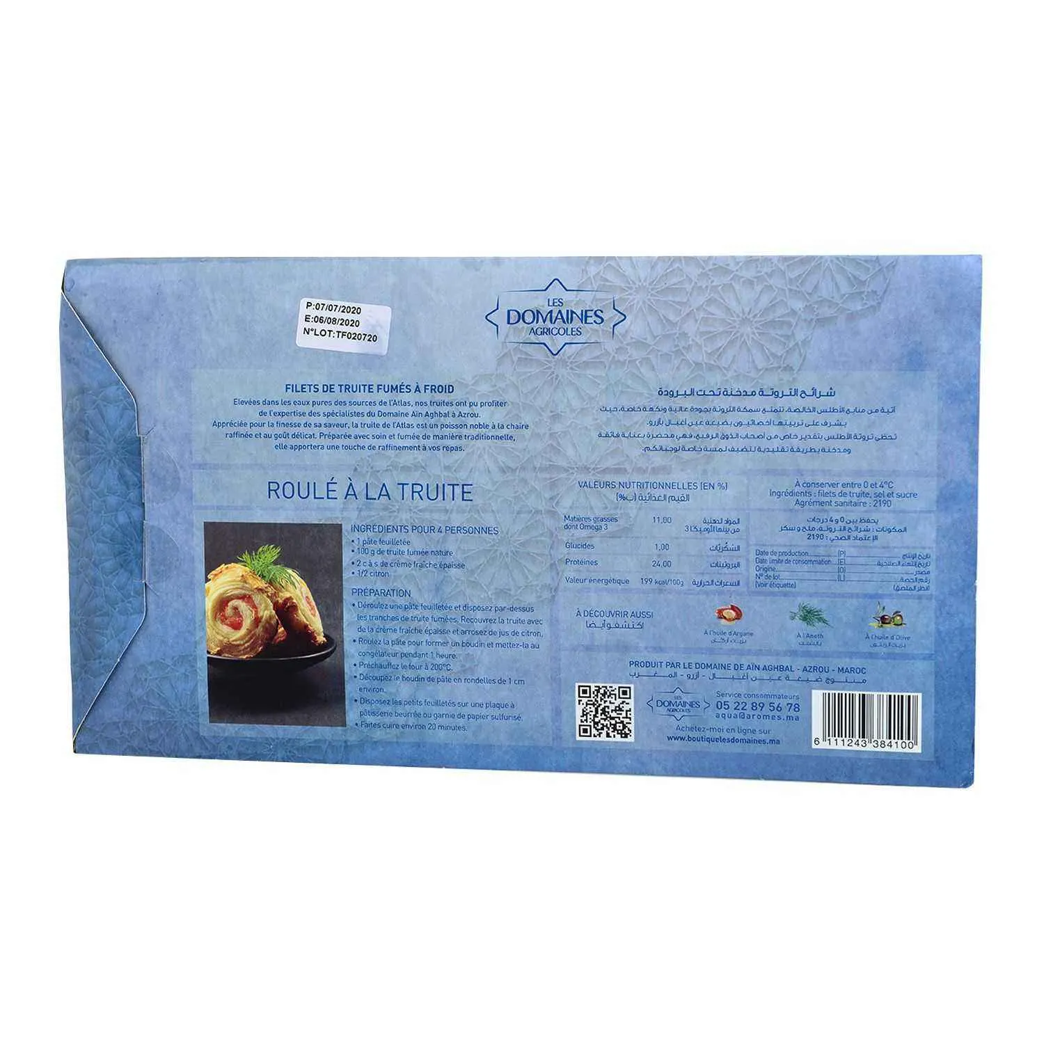 Filets de truite de l'atlas fumés à froid nature 300g - LES DOMAINES - vue 2