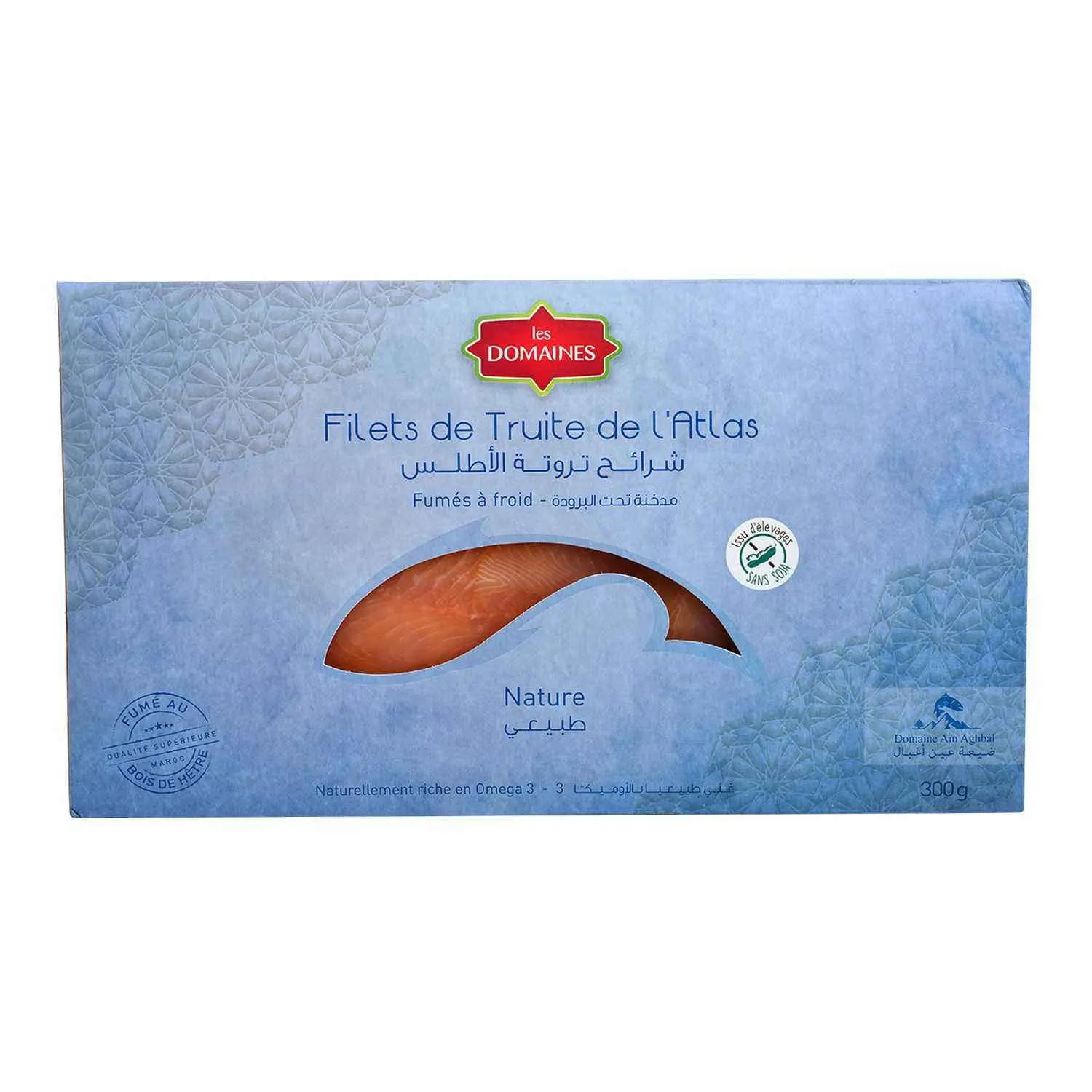 Filets de truite de l'atlas fumés à froid nature 300g - LES DOMAINES