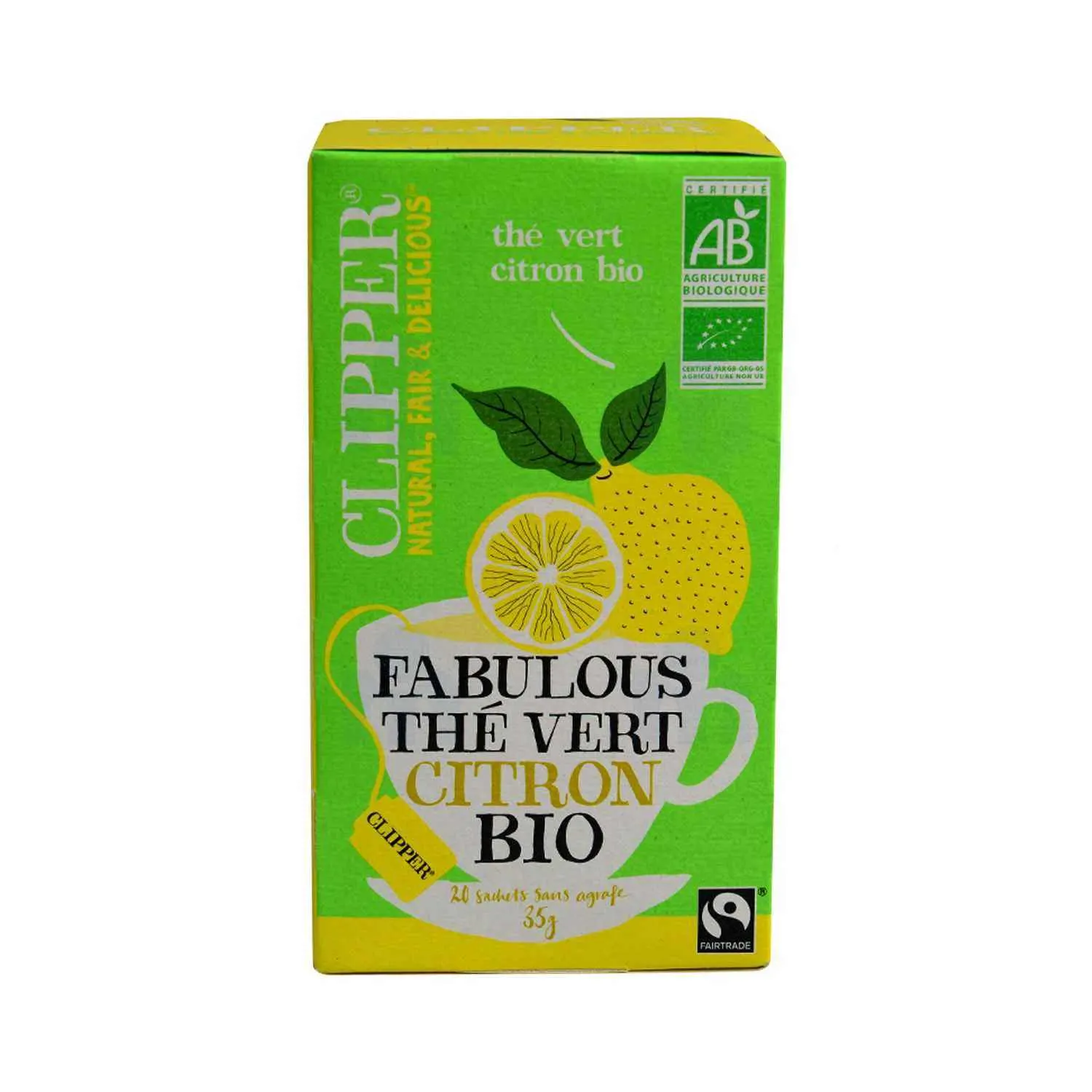 Thé vert au citron bio x20 sachets 35g - CLIPPER