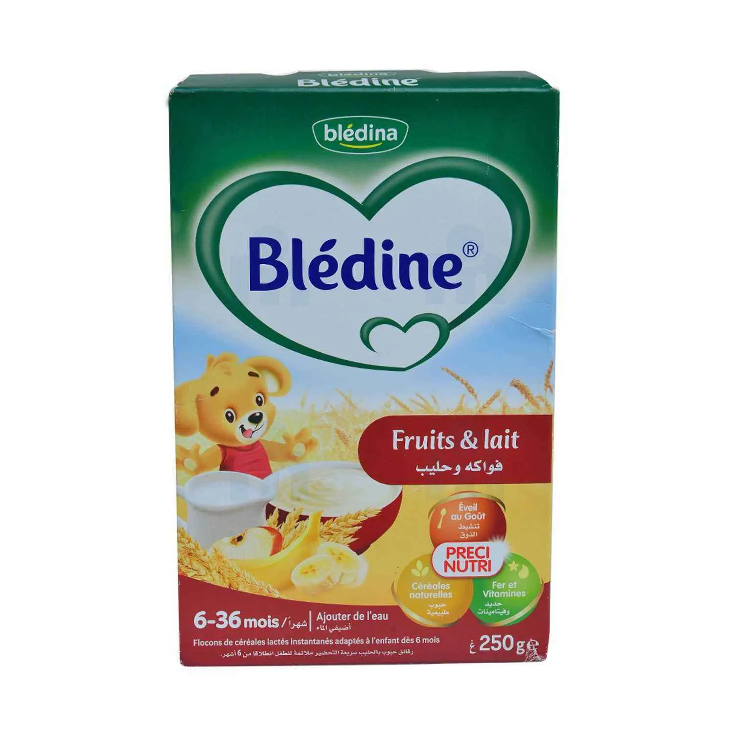 Flocons de céréales lactés instantanés Fruits et lait 250 g - BLEDINE