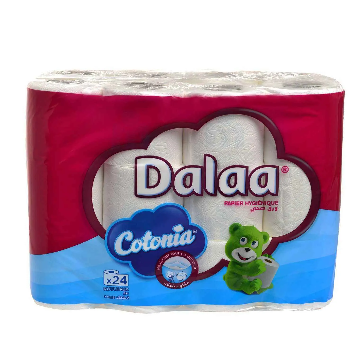 Papier toilette blanc cotonia 2 plis x24pcs - DALAA