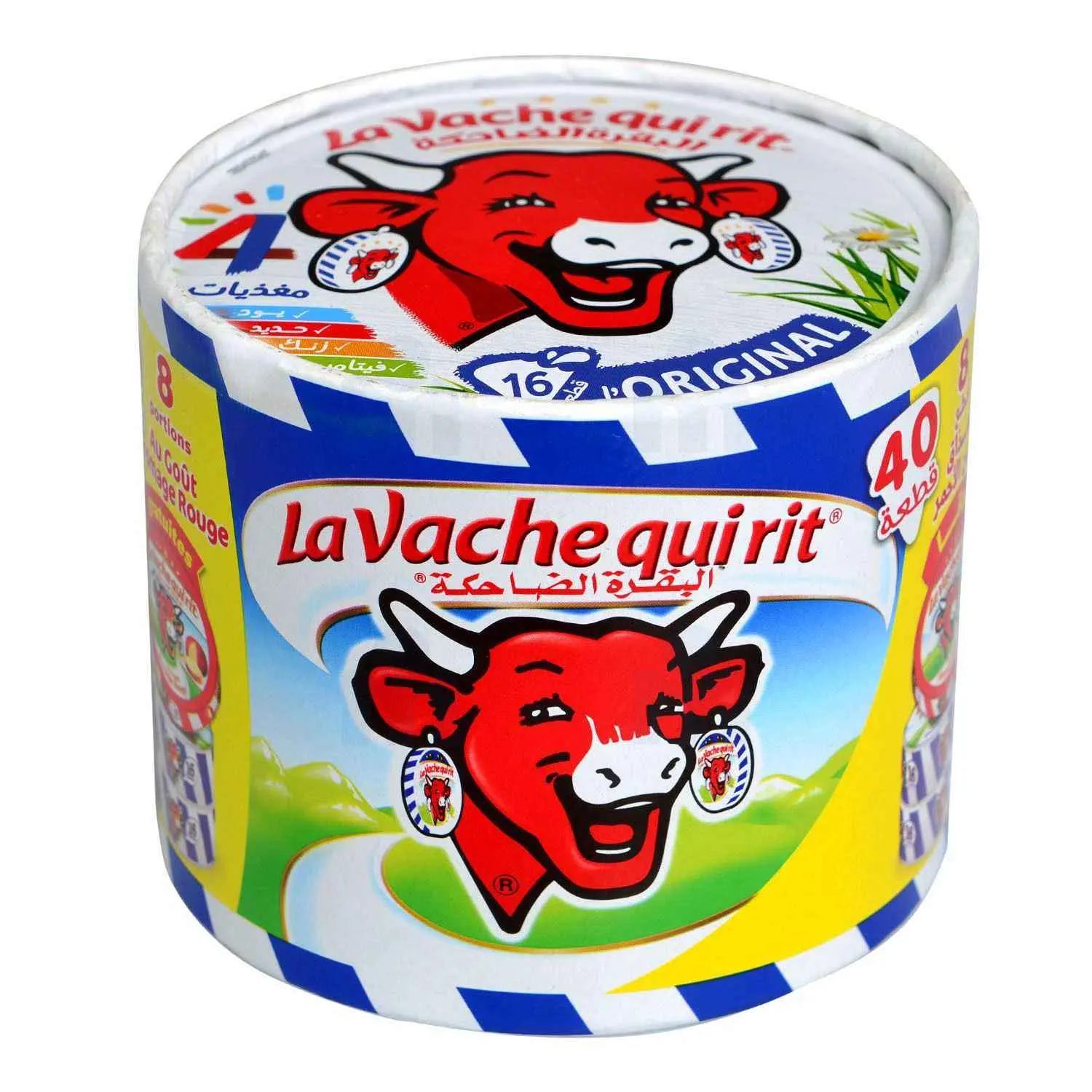 Fromage fondu 40portions 32l'Original 8 goût fromage Rouge 600g-LA VACHE QUI RIT