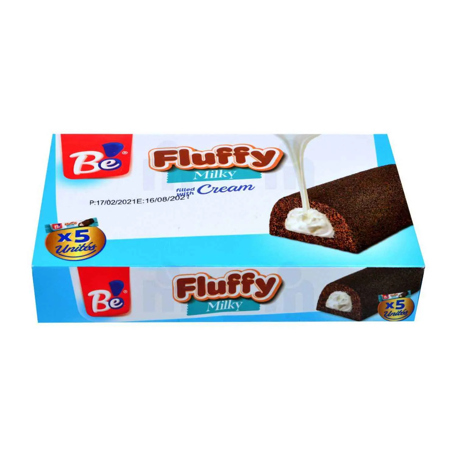 Cake au cacao fourré crème au lait Fluffy x5 225g - BE
