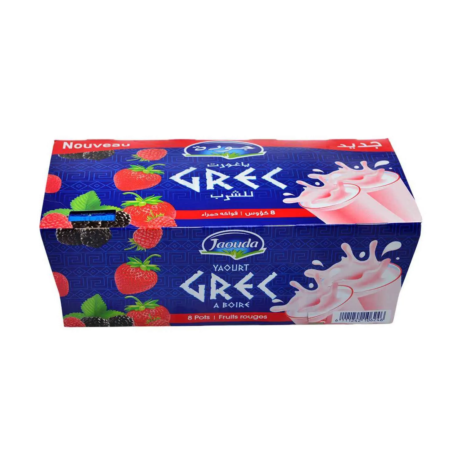 Yaourt à boire à la pulpe de fruits rouges Grec 8x160g - JAOUDA