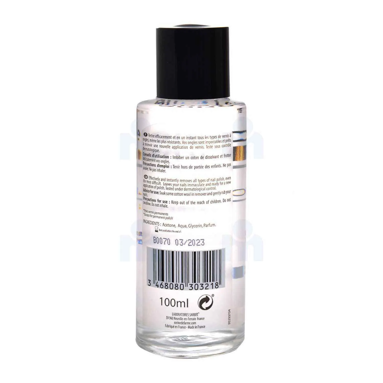Dissolvant express 100ml - CORINE DE FARME - vue 2