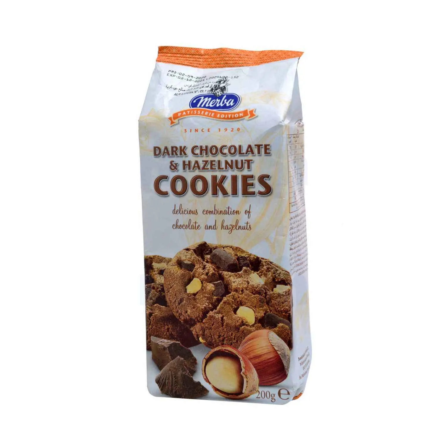 Cookies chocolat noir et noisette 200g - MERBA - vue 2