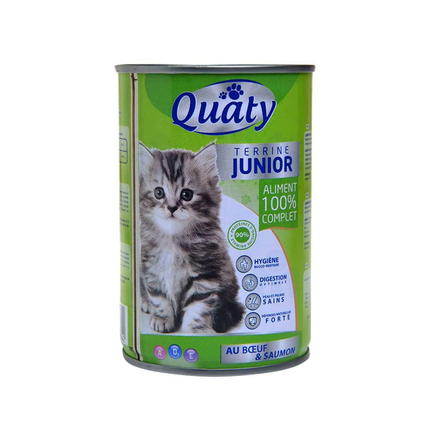 Terrine au bœuf et saumon pour chat junior 400g - QUATY