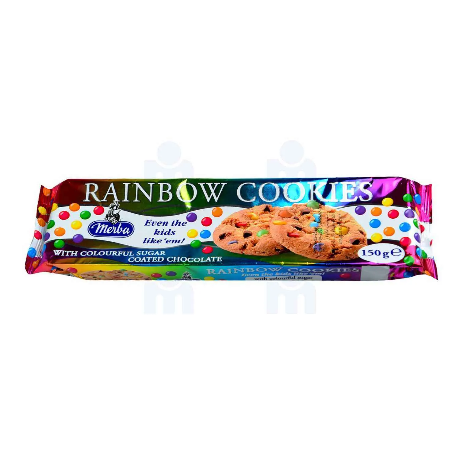 Cookies Rainbow avec morceaux de confiserie à base de chocolat lait 150g - MERBA
