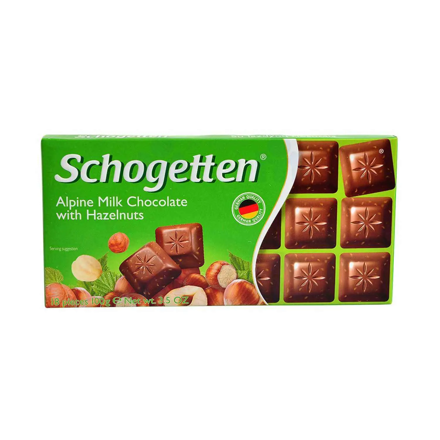 Tablette de chocolat au lait d'alpin aux noisettes x18 pièces 100g - SCHOGETTEN