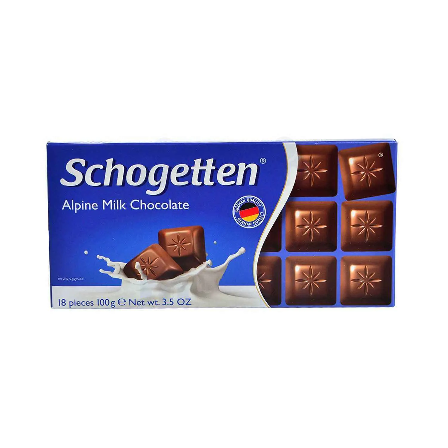 Tablette de chocolat au lait d'alpin x18 pièces 100g - SCHOGETTEN