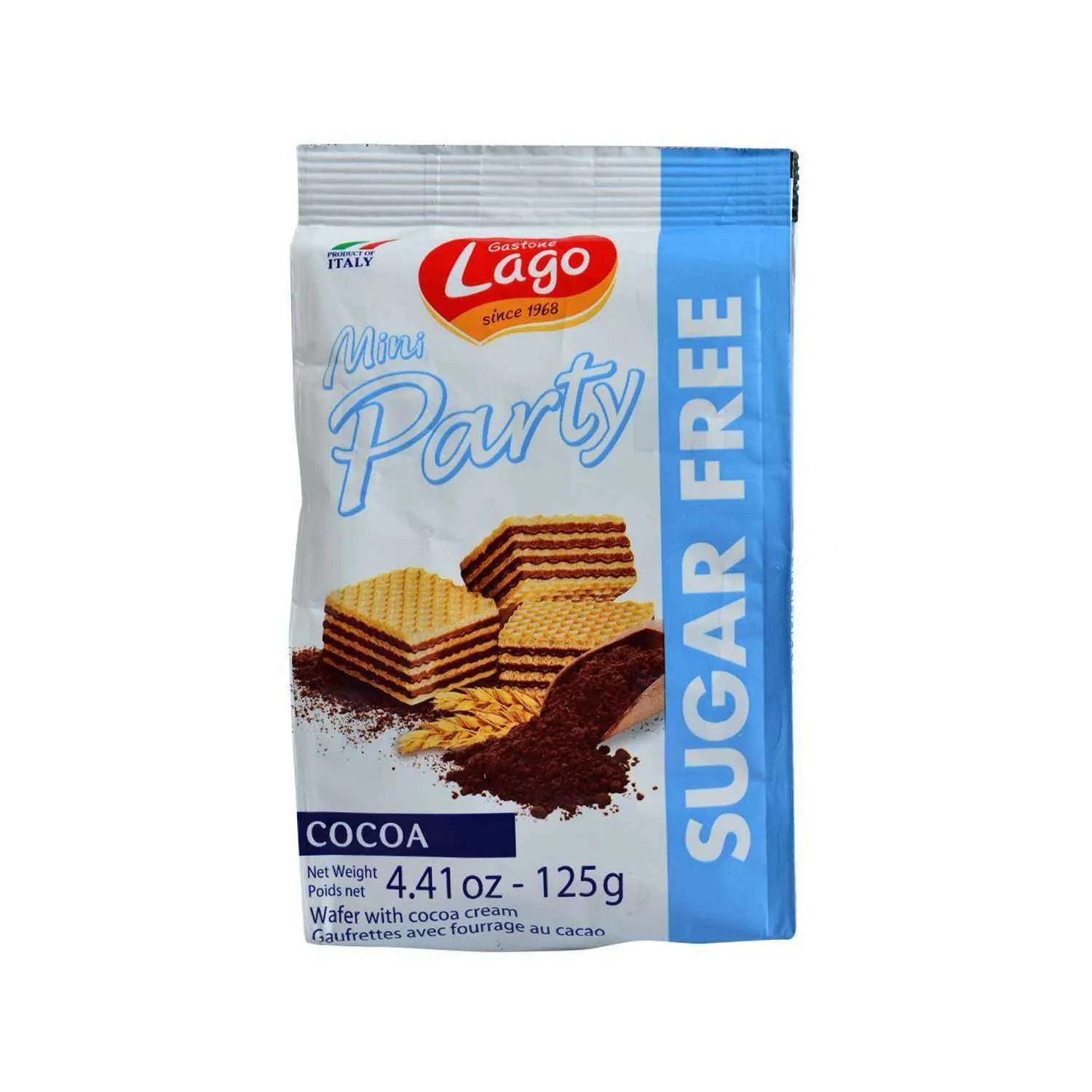 Gaufrettes fourrées crème au cacao sans sucre Mini Party 125g - GASTONE LAGO