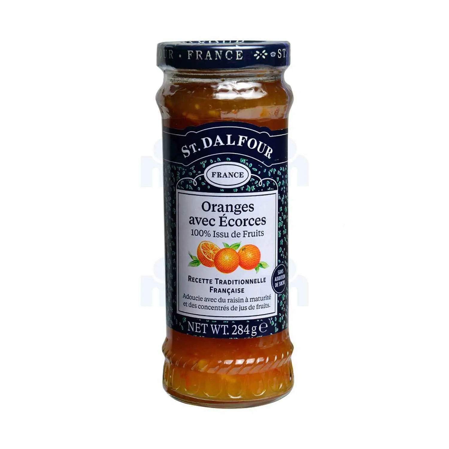 Confiture d'oranges avec écorces sans sucre ajouté 284g - ST.DALFOUR