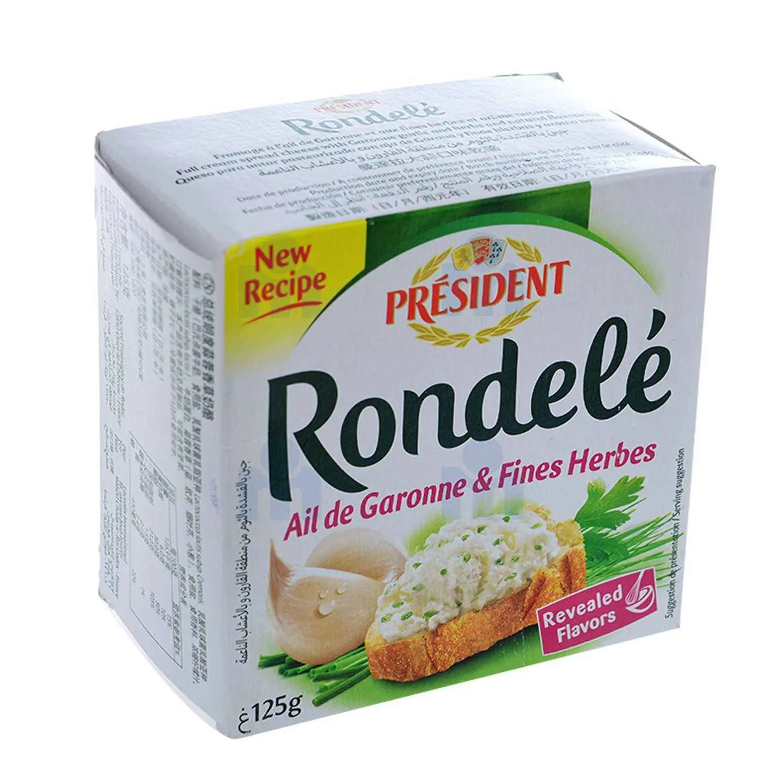 Fromage à tartiner Rondelé ail de garonne et fines herbes 125g - PRÉSIDENT