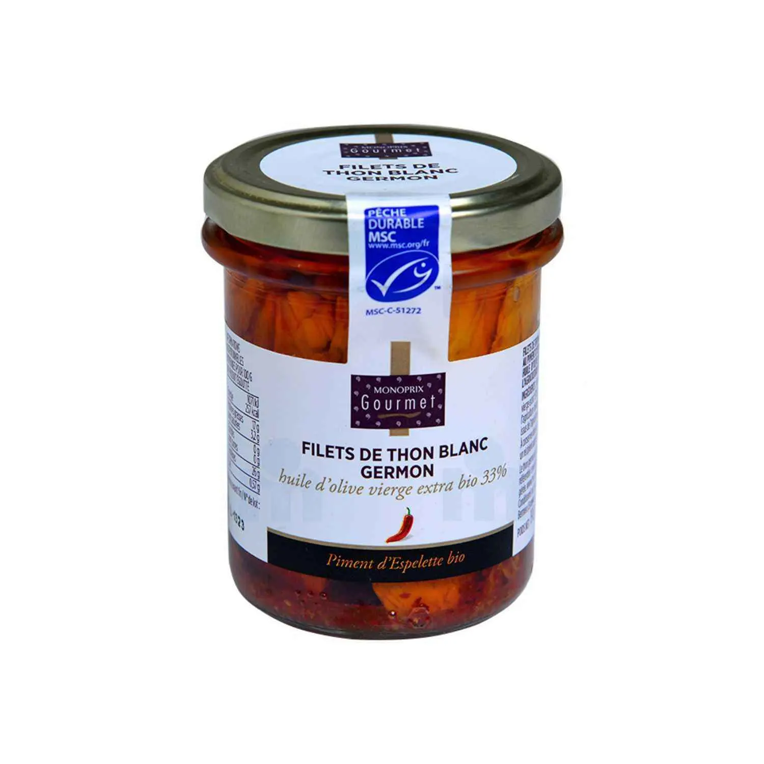Filets de thon blanc germon bocal en verre 125g - MONOPRIX GOURMET