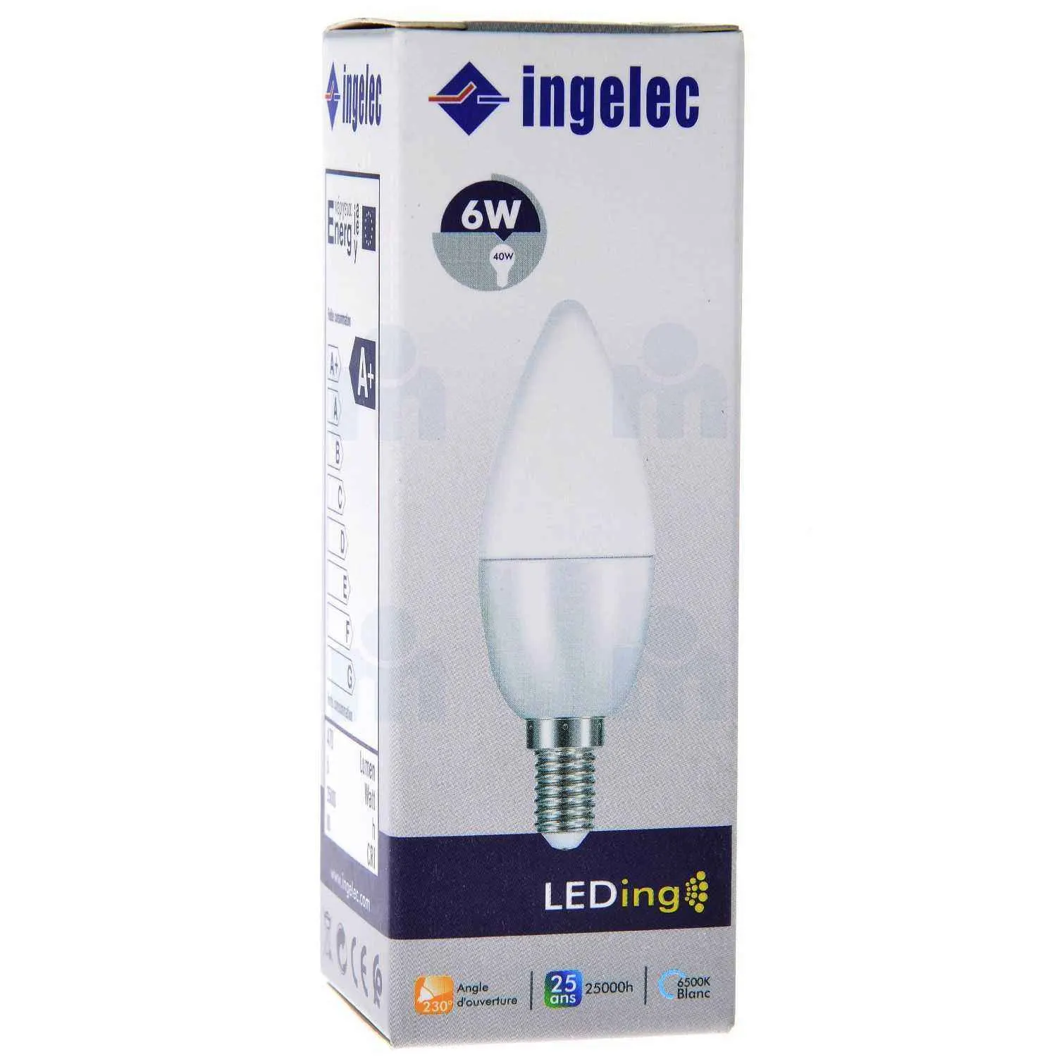 Ampoule LED 6W E14  6500K lumière blanche - INGELEC