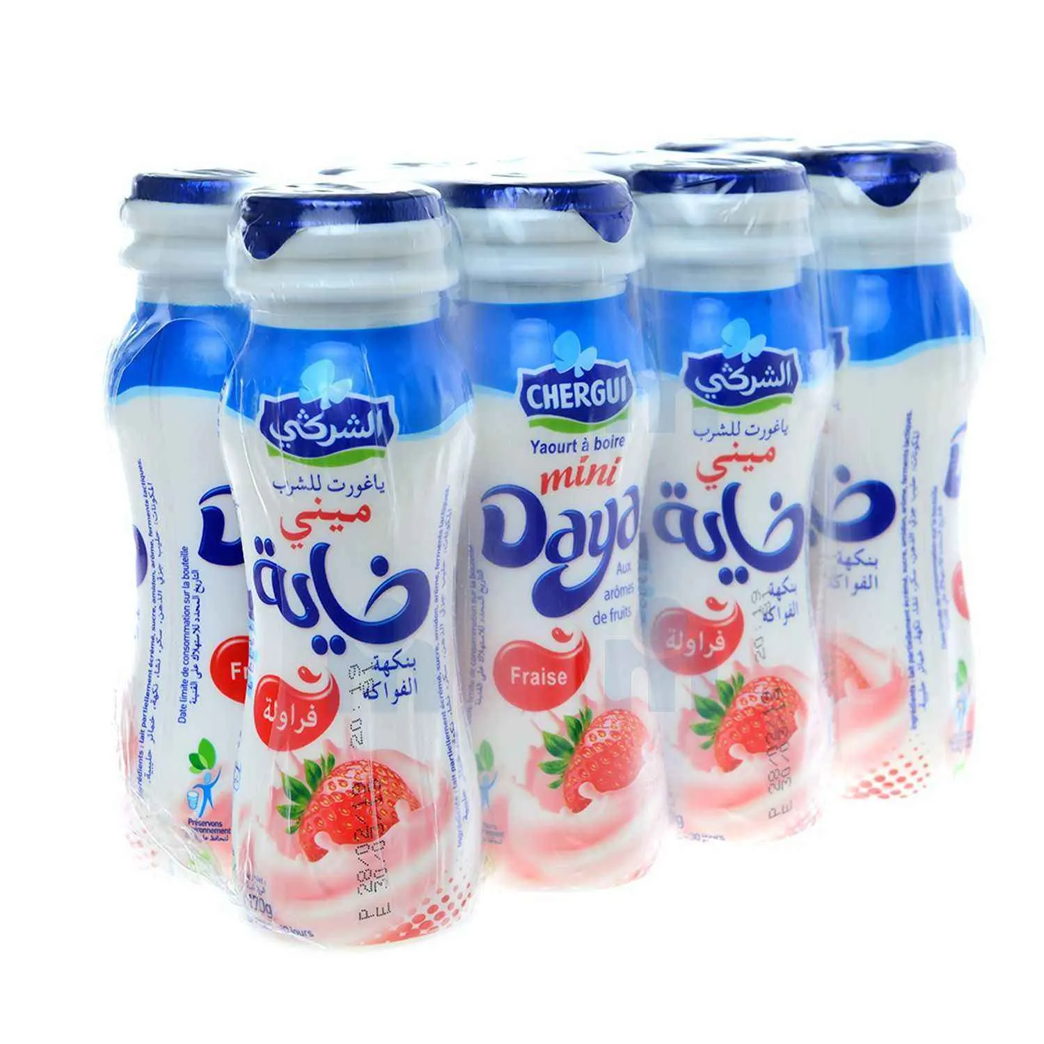 Yaourt à boire mini fraise Daya 8x170ml - CHERGUI