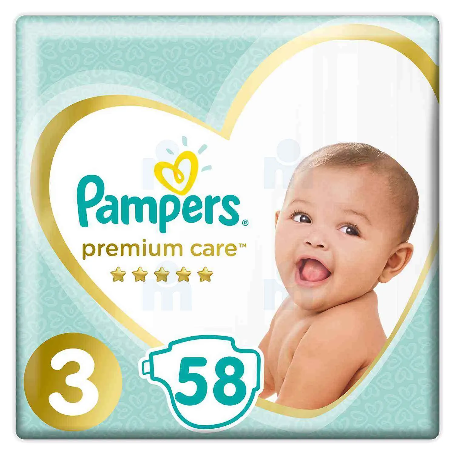 Couches Bébé 6-10Kg Taille 3 Premium Protection x58 unités - PAMPERS