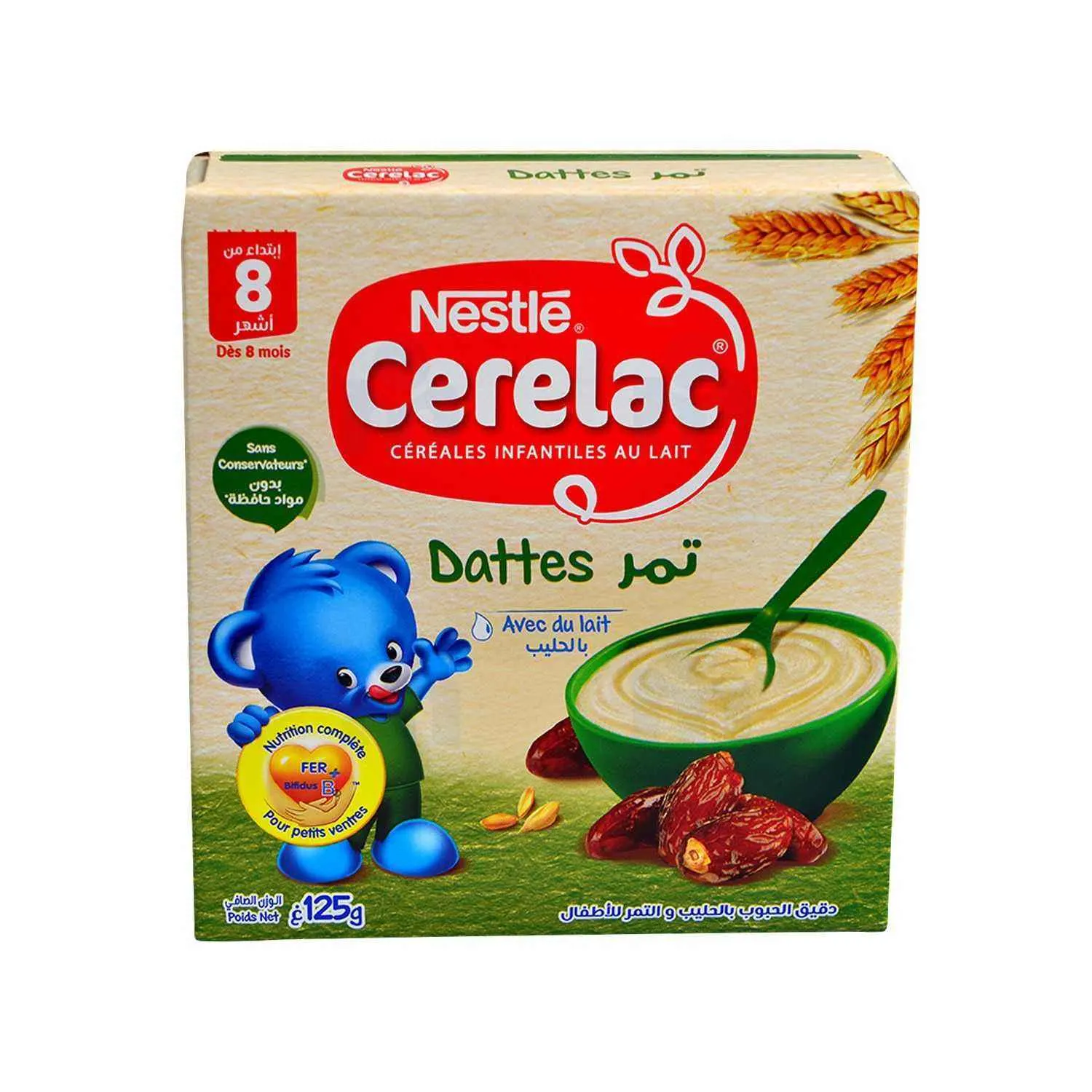 Céréales infantiles au lait et dattes 125g - CERELAC