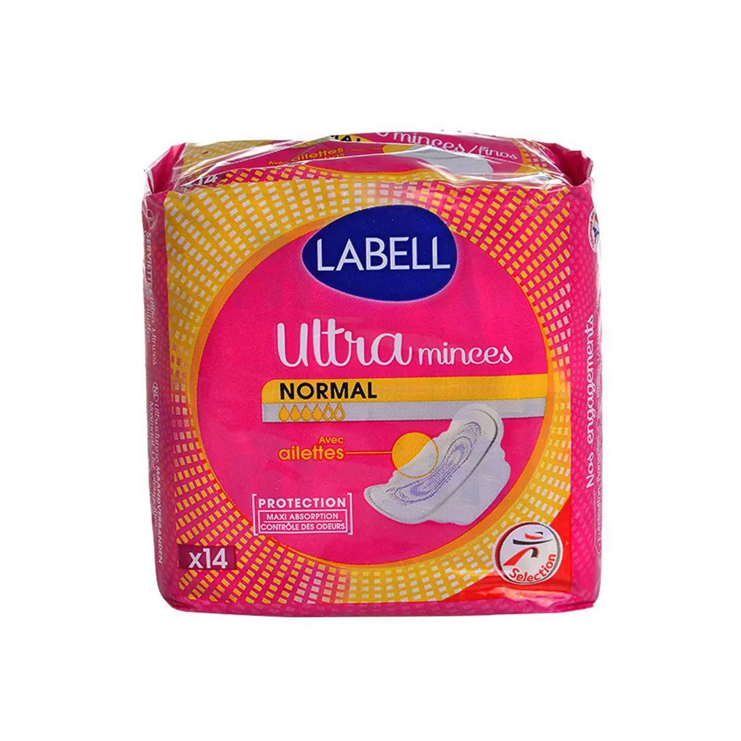 Intermarché - Serviettes ultra minces normal avec ailettes x14 - LABELL