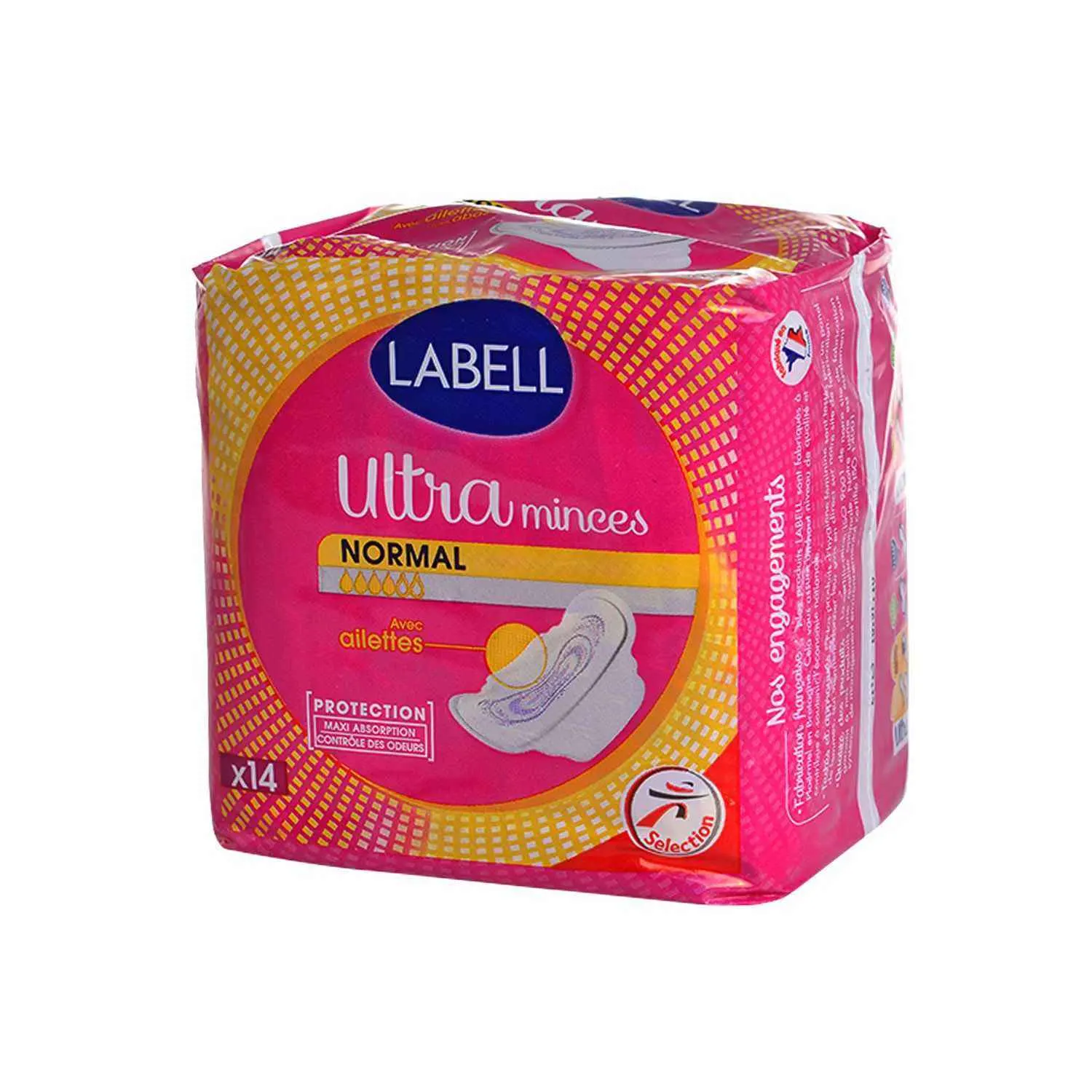 Intermarché - Serviettes ultra minces normal avec ailettes x14 - LABELL - vue 2