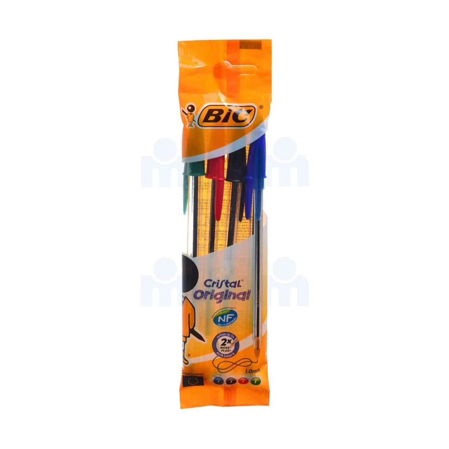 4 Stylos Bille pointe moyenne Cristal Original - BIC