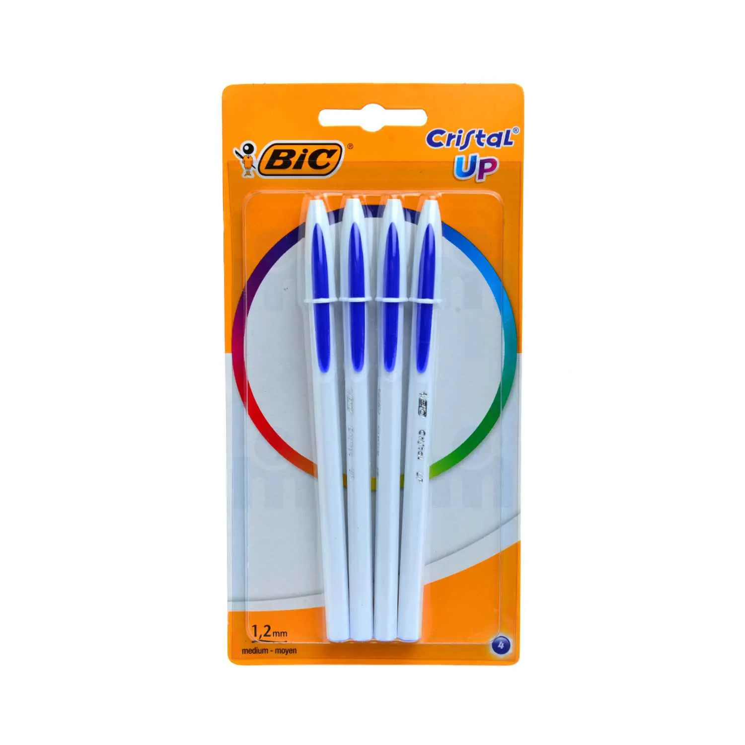 Stylo-bille 1,2mm medium bleu Cristal Up x4 - BIC