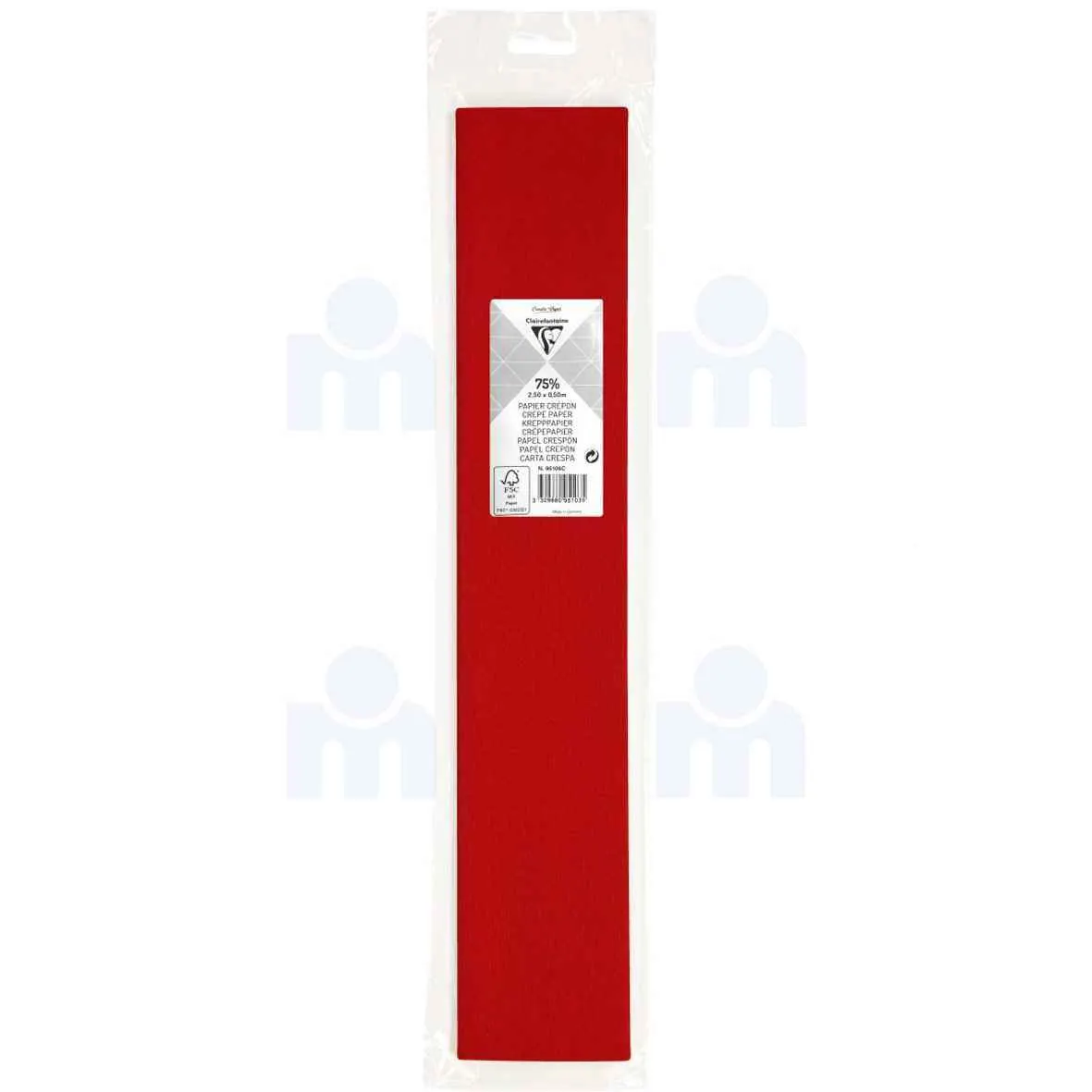 Rouleau de papier crépon 75% 50x250cm rouge - CLAIREFONTAINE