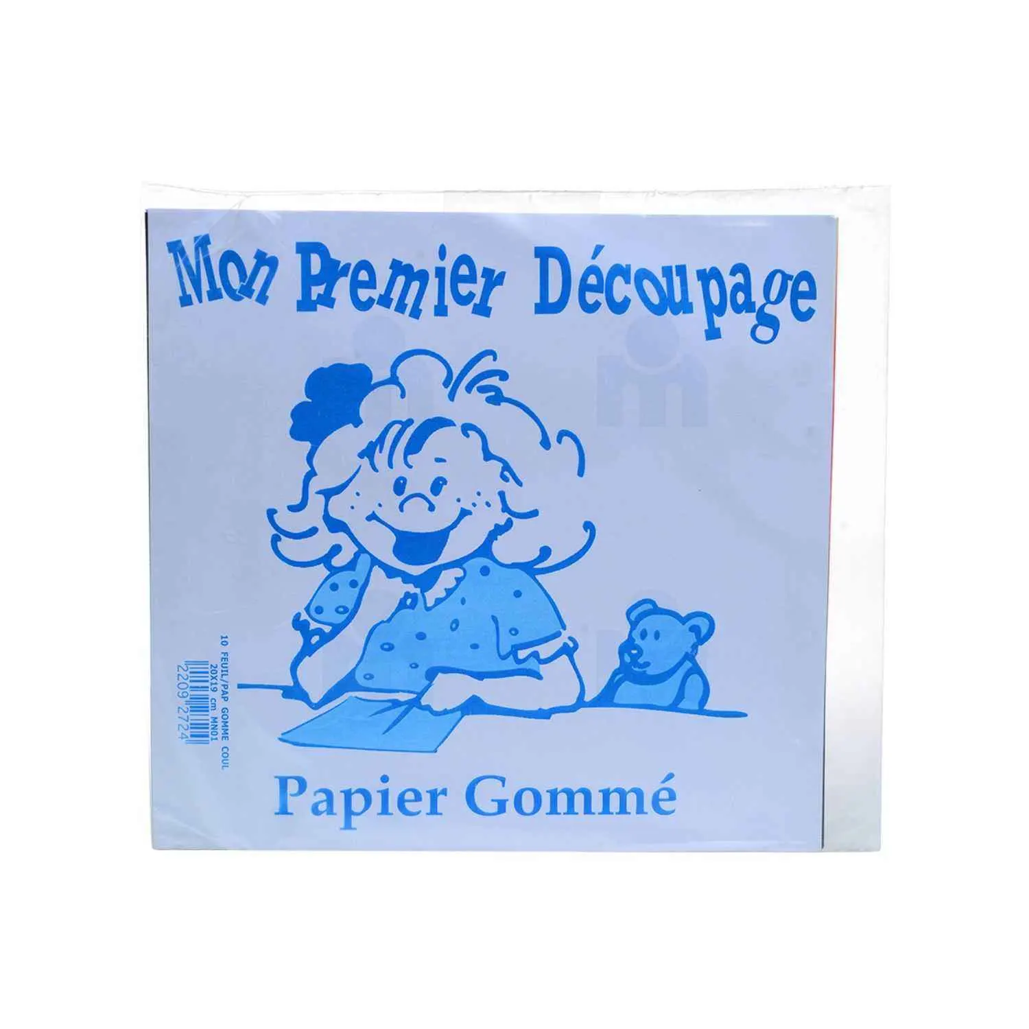 Papiers gommés multicolores x10 20x19cm - MON PREMIER DECOUPAGE