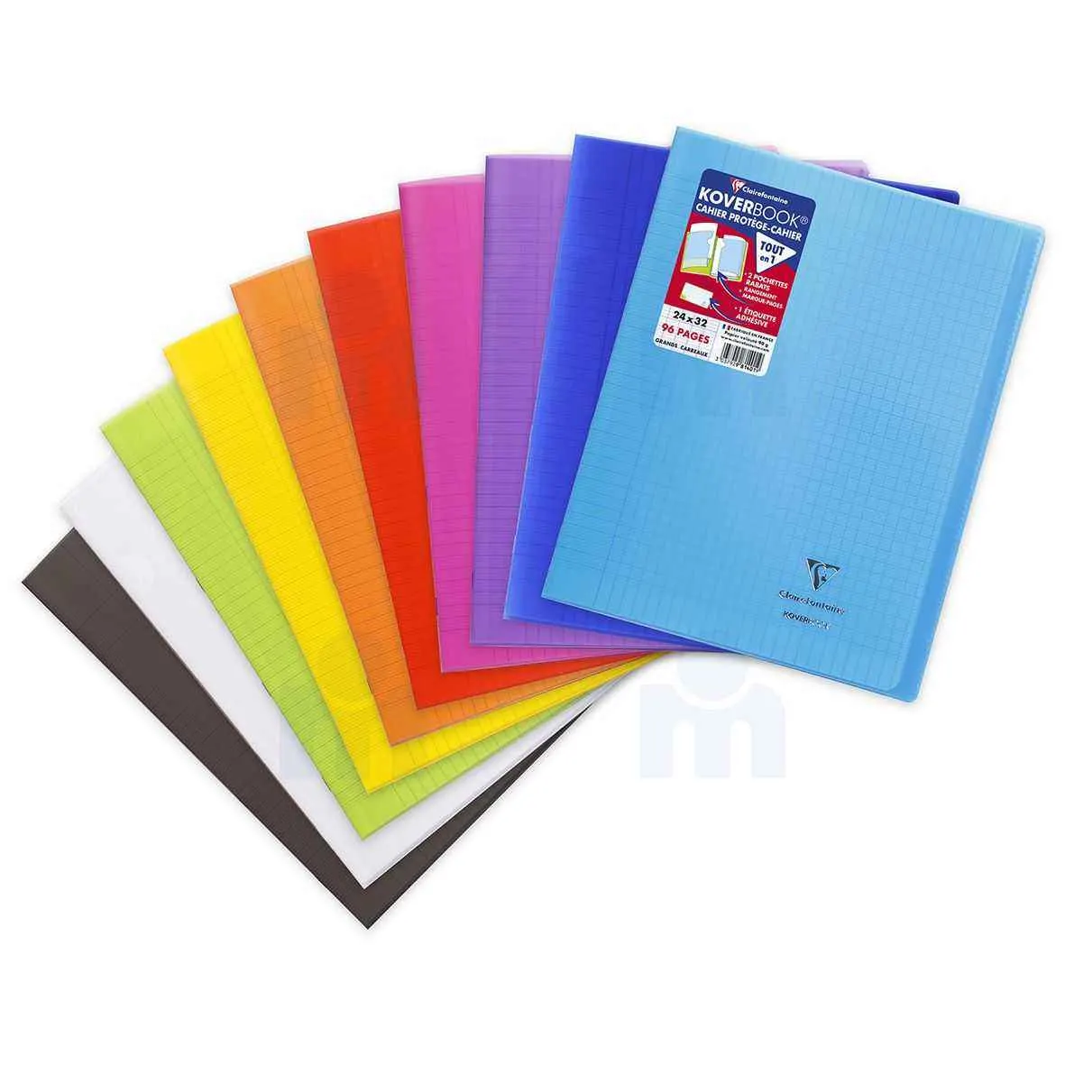 Cahier protège-cahier A3 grand carreaux séyès Koverbook 96p 90g -CLAIREFONTAINE