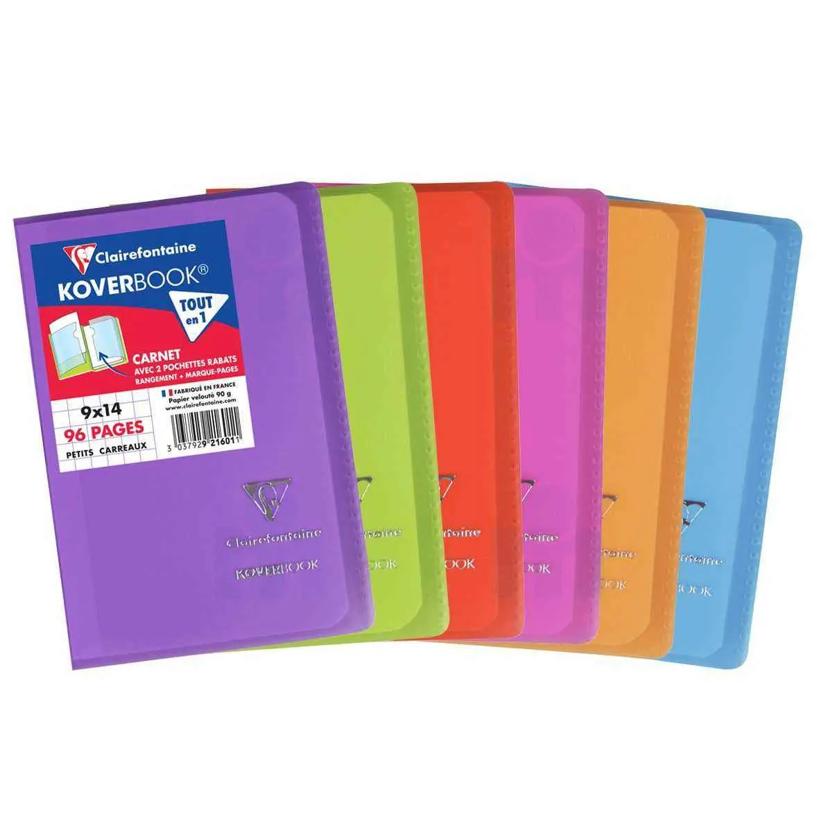 Carnet piqué polypro transparent Koverbook 5x5 9x14cm 96pages - CLAIREFONTAINE