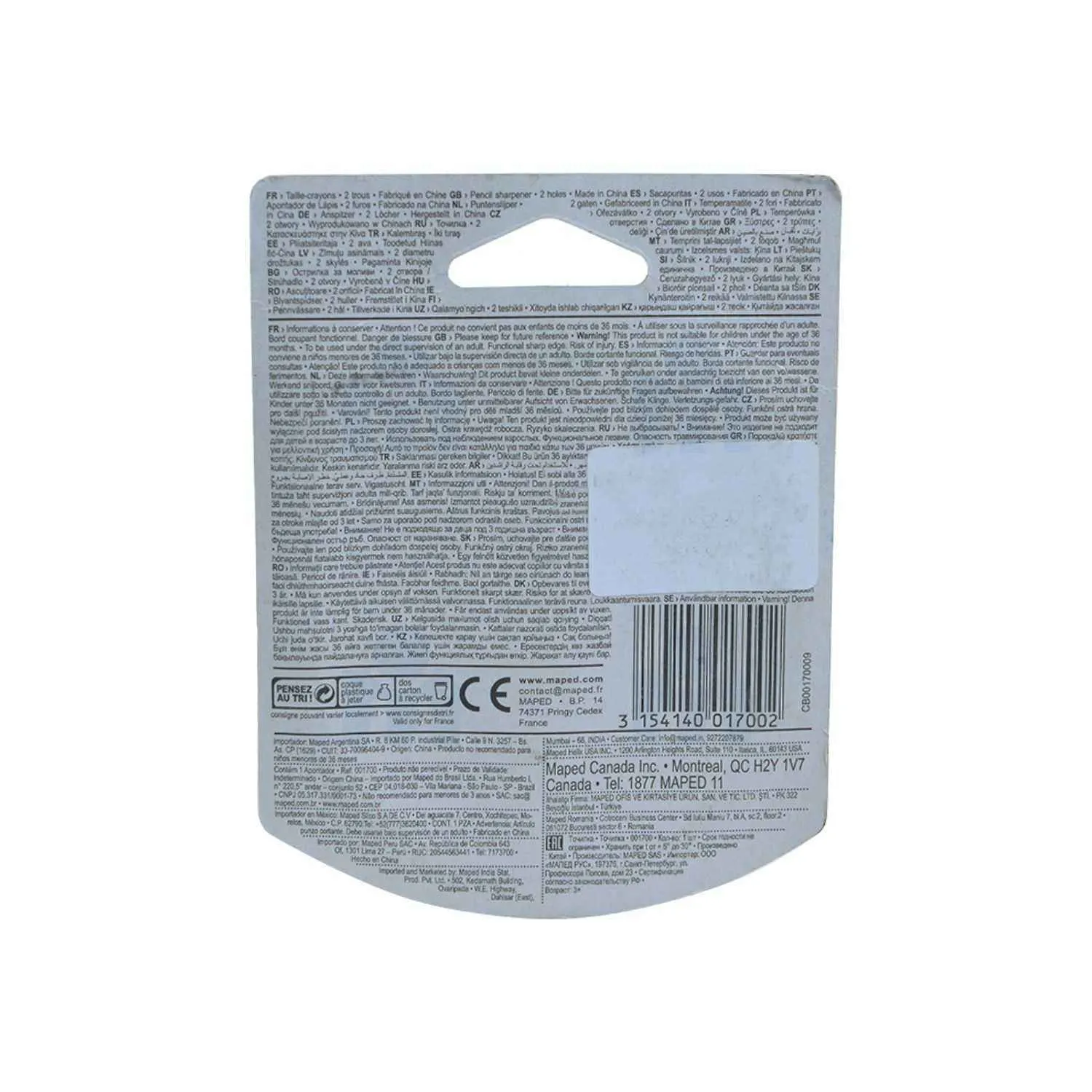 Taille-crayons 2 trous Croc Croc blister - MAPED - vue 2