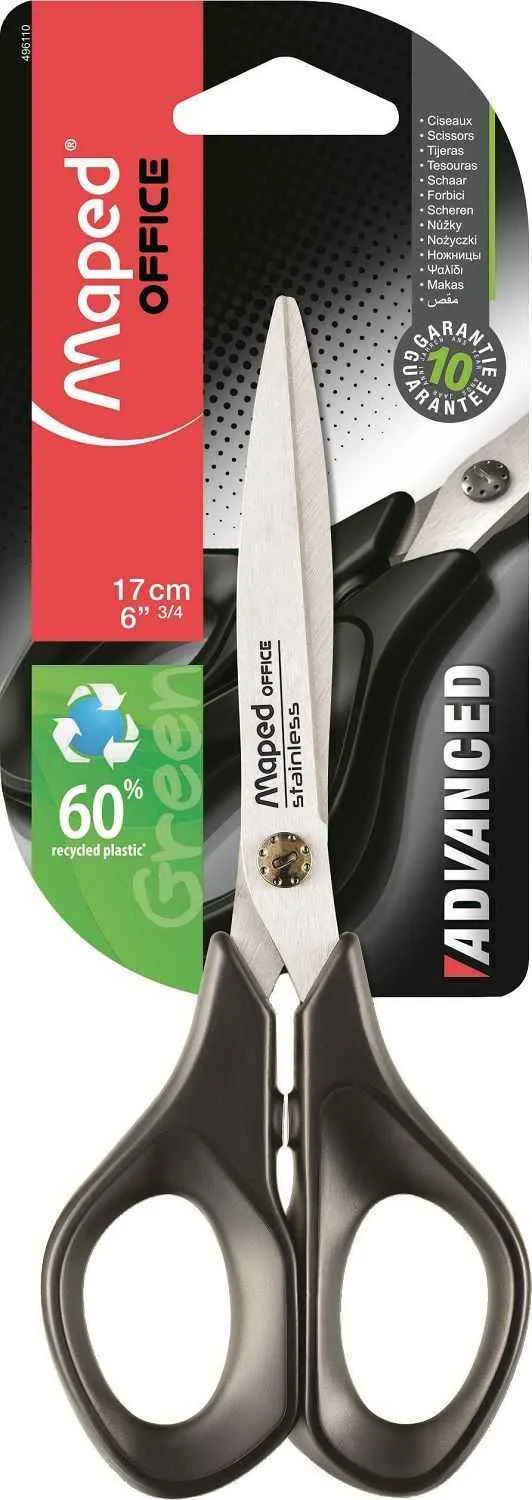 Ciseau 17cm sous blister Advanced - MAPED OFFICE